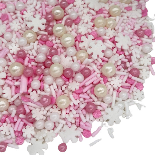 Sprinkles | Frozen in Sugar Sprinkle Mix | Blue Sprinkles | Confetti Sprinkles | Metallic Sprinkles | Snowflake Sprinkles | Cake Sprinkles (Pink)