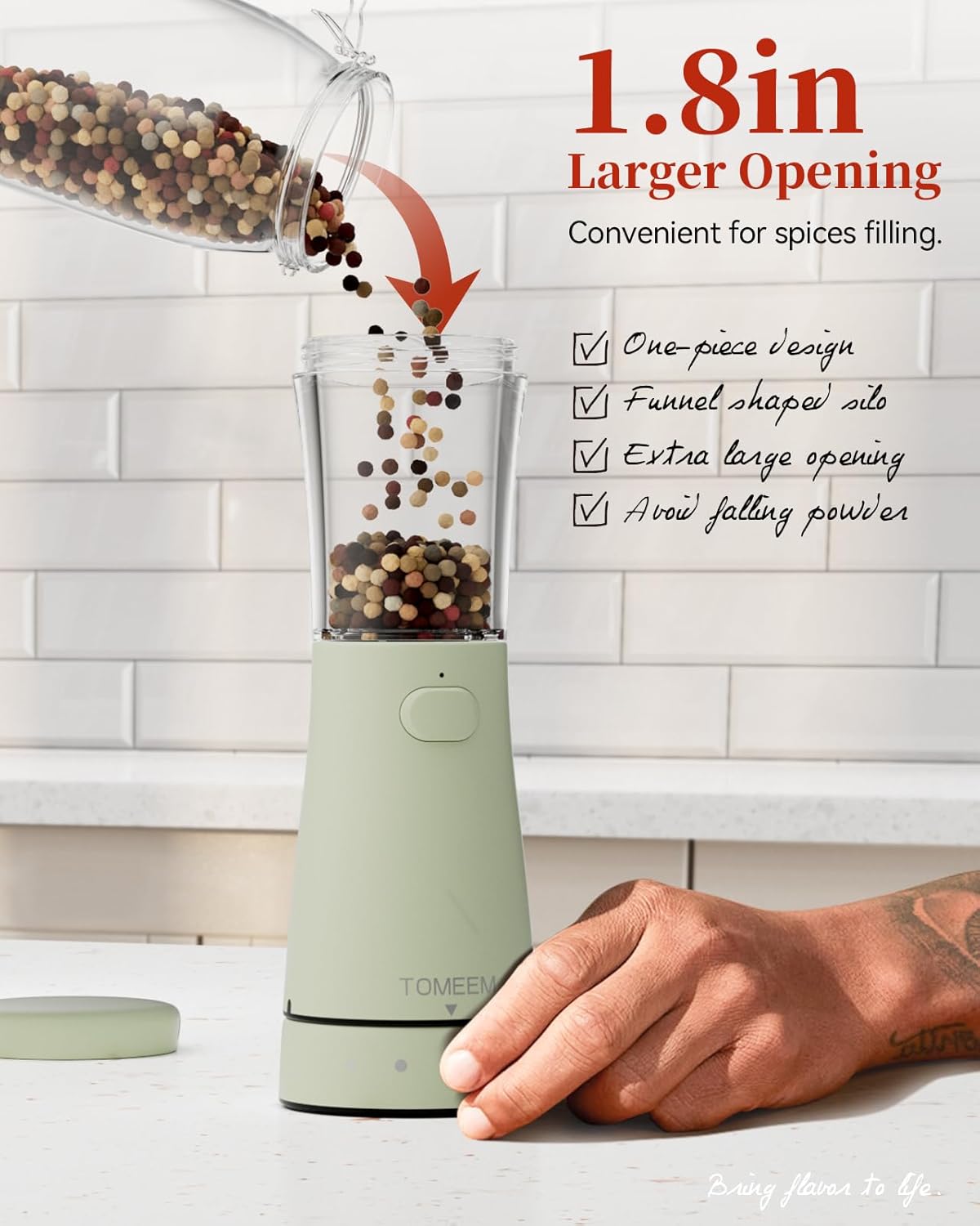 Electric Salt and Pepper Grinder Set with Storage Base, Stainless Steel Rechargeable Salt and Pepper Grinder Set with 4.5 oz Large Capacity, 1.8" Wide Mouth, Adjustable Coarseness, Ideal for Kitchen