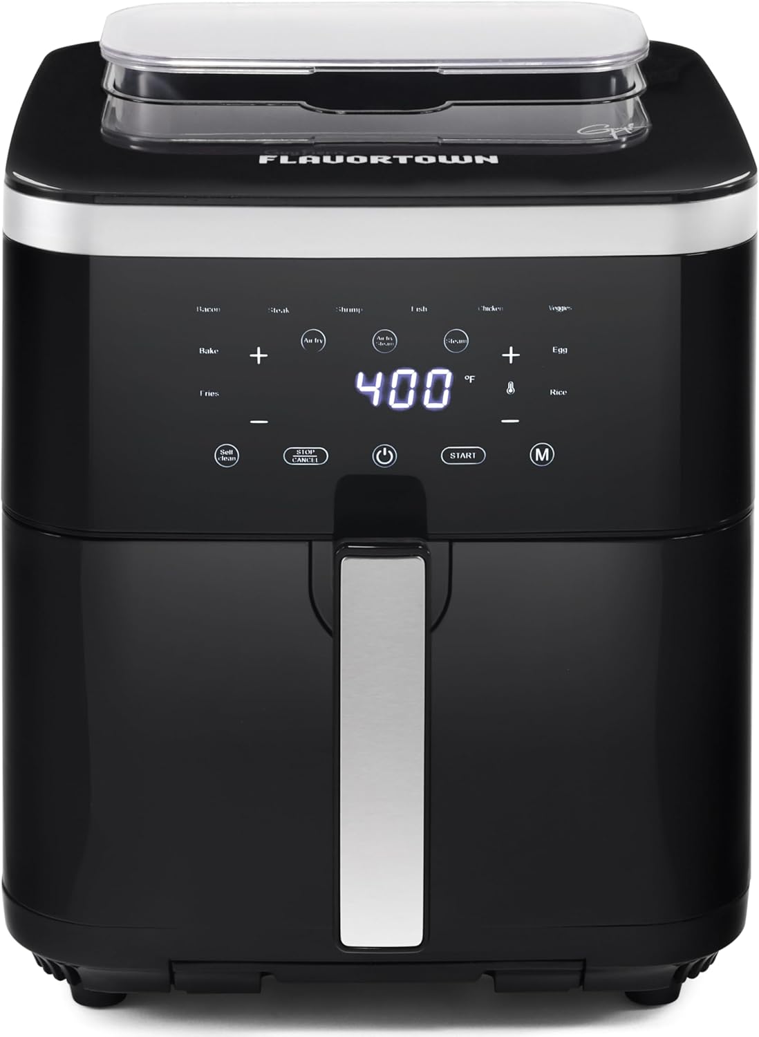 Guy Fieri's Flavortown 6.5 Quart Steam Air Fryer with Moisture Lock Technology – Programmable Steamer and Air Fryer Combination, Temperature Control, 10-Presets, 1700 Watts