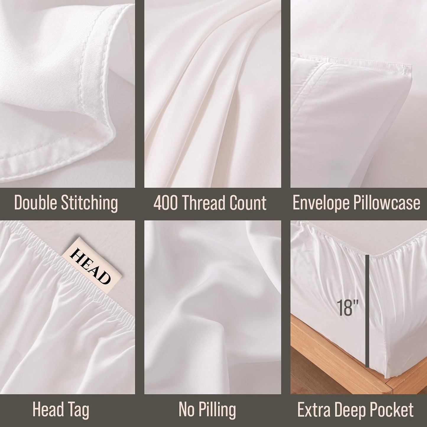 Bella Coterie Luxury Bamboo Viscose Split King Size Sheet Set | 100% Organically Grown | Ultra Soft | Cooling for Hot Sleepers | 18" Deep Pocket [White]