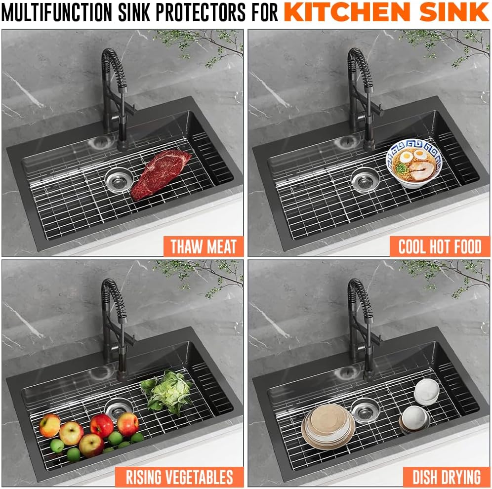 Durable and Versatile Kitchen Sink Grid 19"x14" - Kitchen Sink Grid for Bottom of Sink to Save Space, in Sink Dish Drying Rack