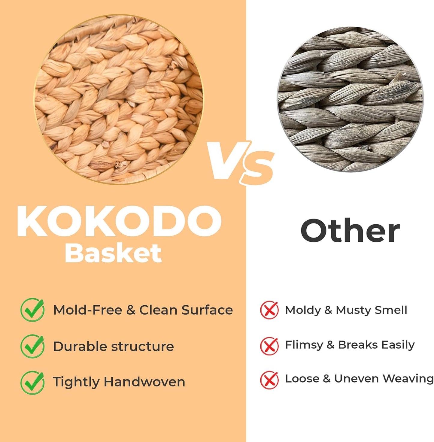 KOKODO 16.5"Lx13"W Large Wicker Storage Baskets with Chalkboard, Stylish and Durable Water Hyacinth Rectangle Handwoven Basket Bin with Metal Frame & Handle for Room Organizing