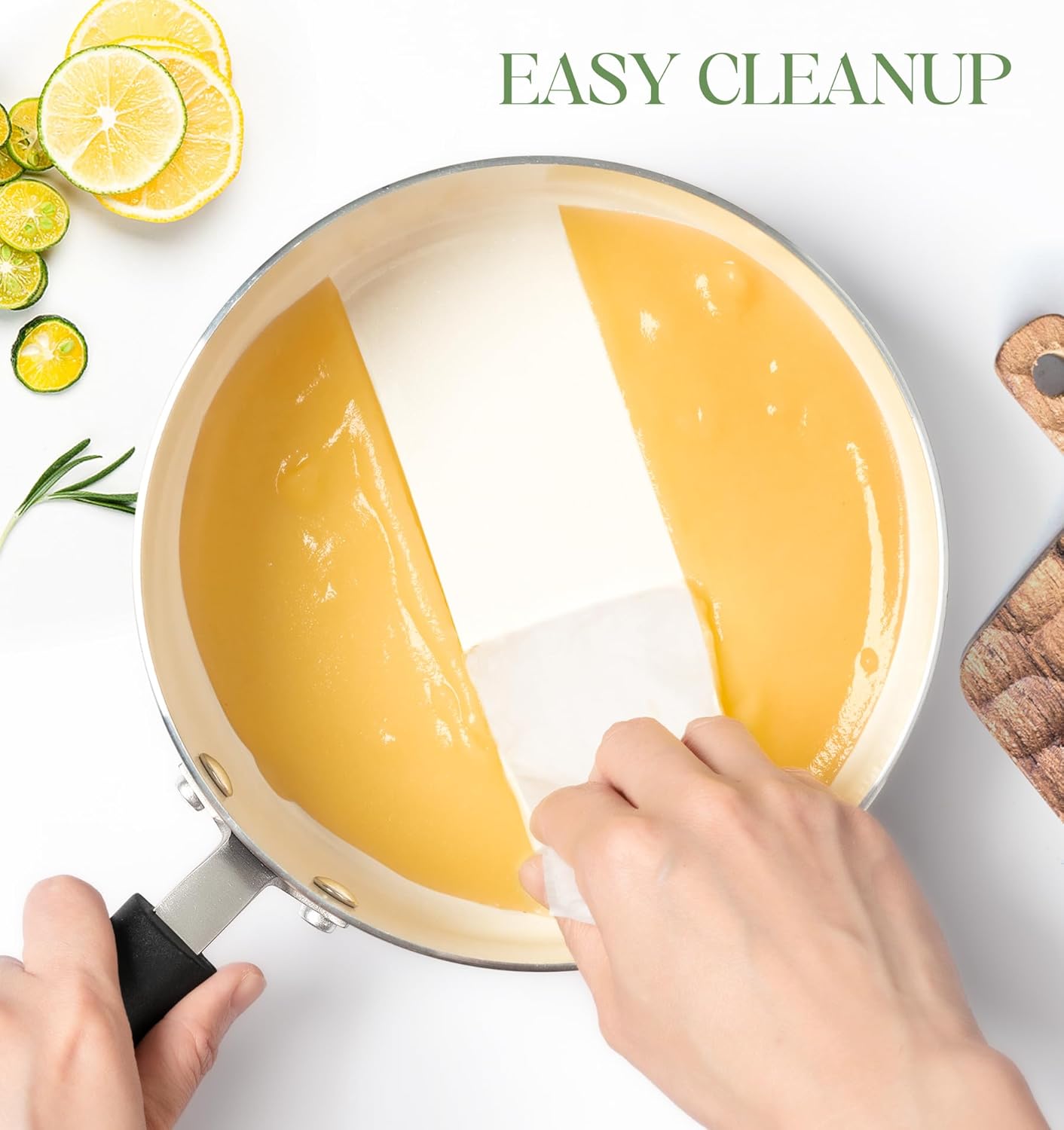 MICHELANGELO Nonstick Sauce Pan with Lid, Ceramic Saucepan Set, Non Toxic Small Saucepans Sets with Stay-Cool Handle, Induction Pots For Cooking, PTFE & PFOA Free - 1Qt & 2Qt & 3Qt, Green