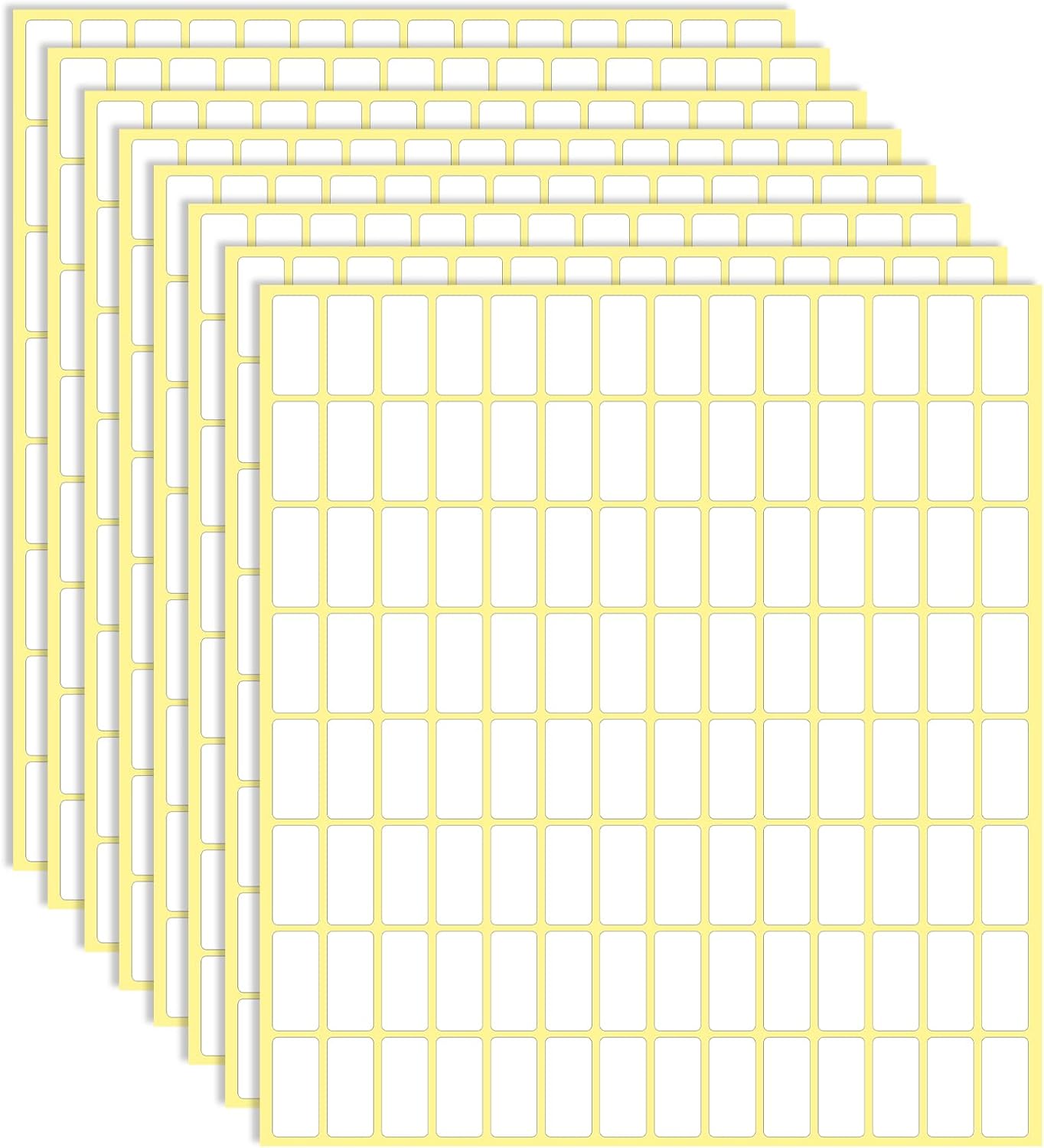 30 Sheets White Labels Stickers for Writing 10 X 20 mm Small Price Tags Blank Storage Container Stickers for Jars File Folders School Office Kitchen (3360 Labels)