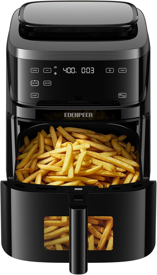 Steam Air Fryer, Non Toxic,12-IN-1 Large Air Fryers with Superior Airflow, Self-Cleaning Smart Digital Fryer, Air Fry, Roast, Reheat, Dehydrate, Air Crisp Technology with 420F for Hot, 7.5 QT