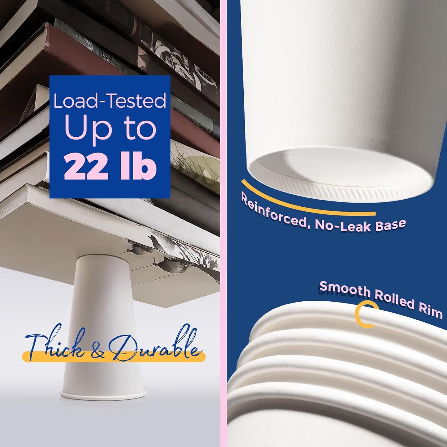 Fit Meal Prep 100 Pack 16 oz Disposable Coffee Cups with Lids, Sleeves, Leak-Proof To Go Coffee Cups with Lids, Durable Hot Paper Cups for Home, Office, Party, Business