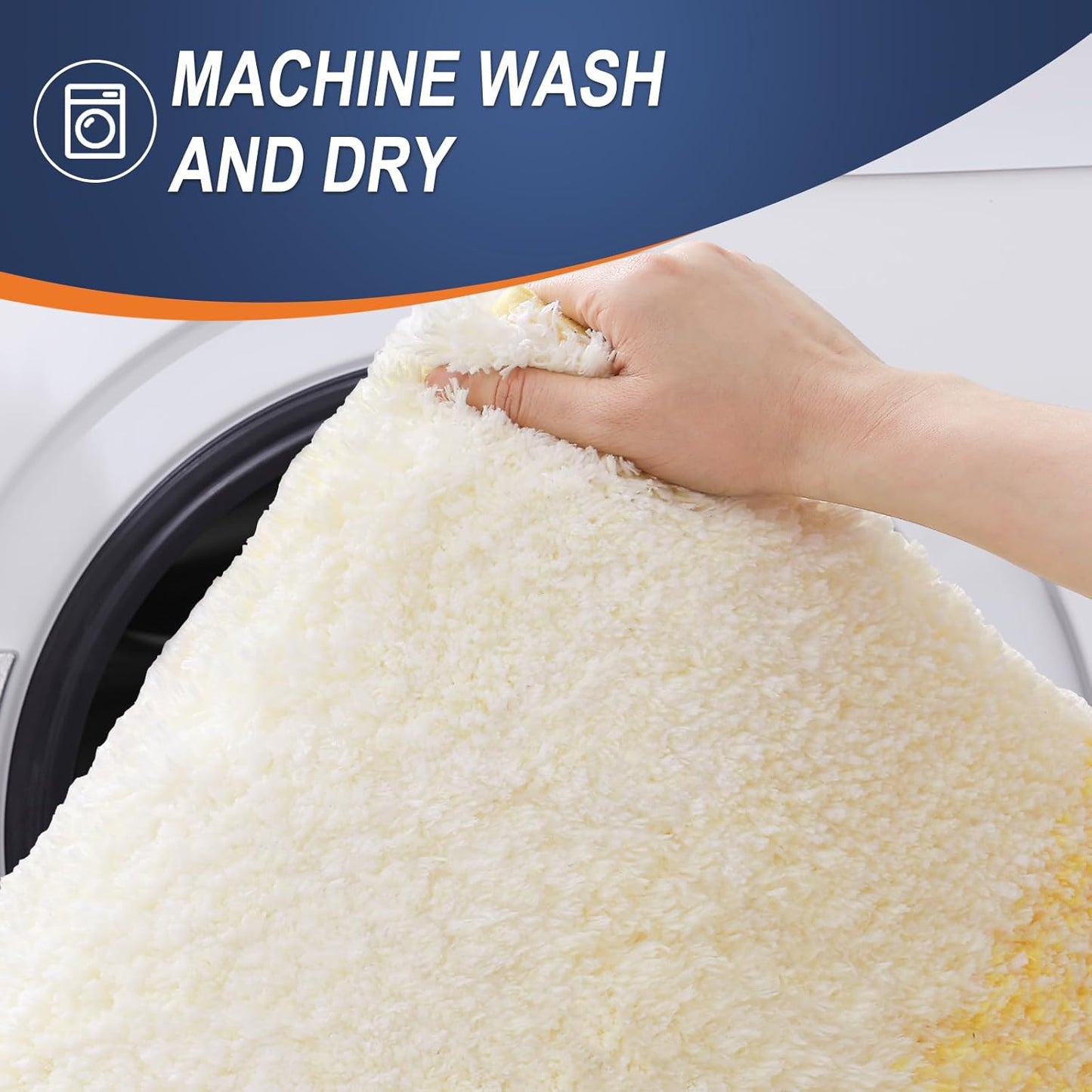 OLANLY Bathroom Rugs Mat 36x24, Extra Soft Absorbent Microfiber Bath Rugs, Rubber Backing, Quick Dry, Machine Washable Bath Mats for Bathroom Floor, Tub and Shower, Home Decor Accessories, Yellow