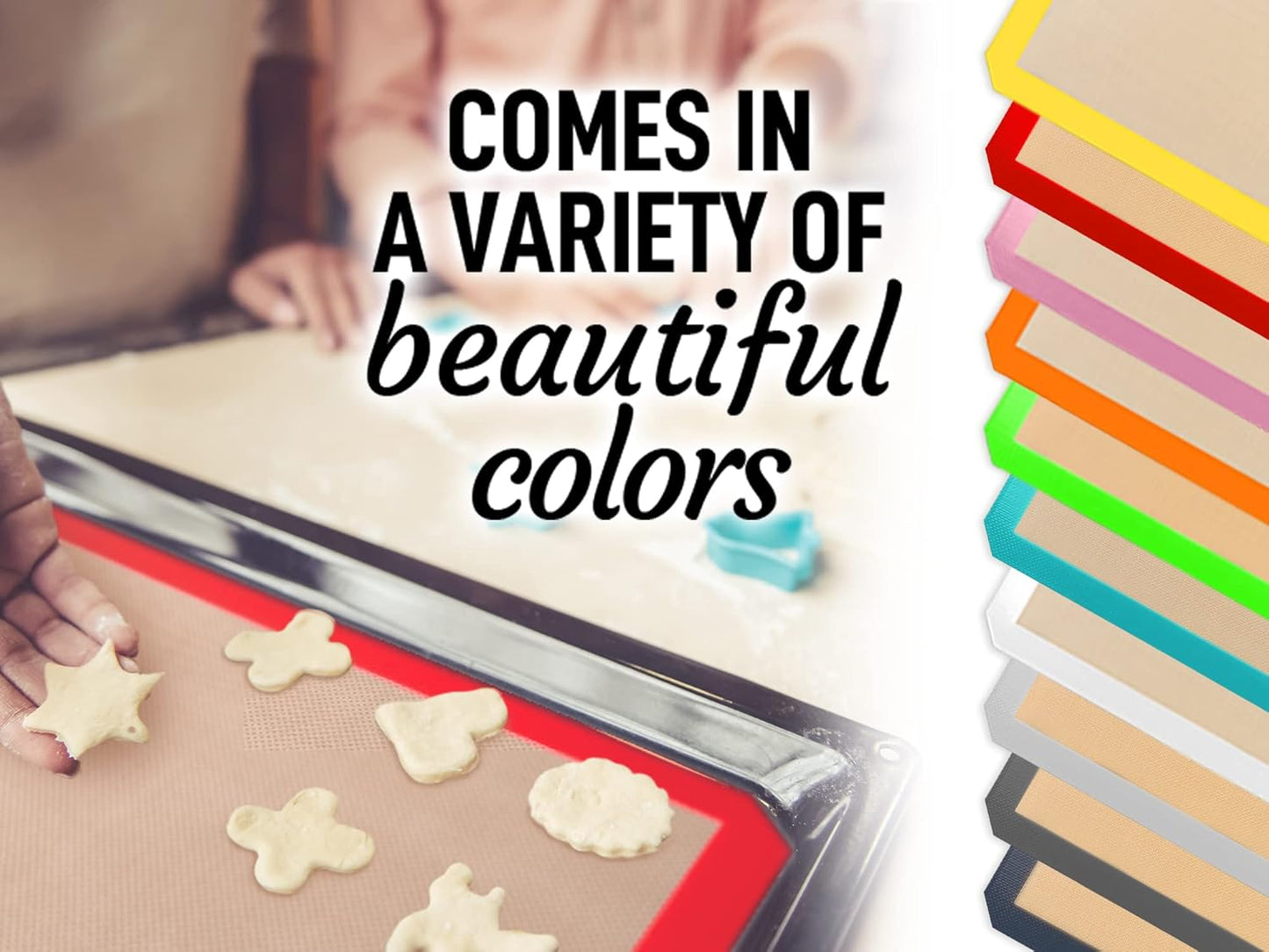 Zulay Kitchen (2 Pack) Silicone Baking Mat Sheet Set - Reusable Baking Mat Nonstick - Half Sheet Baking Mat For Oven - 16.5" x 11.6" (Red)