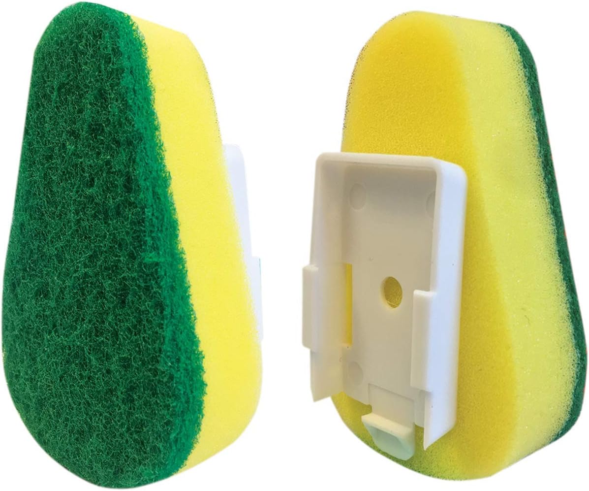 LOLA Soap Dispenser Dish Wand Sponge Head Refills, 2 Pack, Super Absorbent Scrubber, Non-Scratch, for Cleaning Dishes, Sinks and Cookware