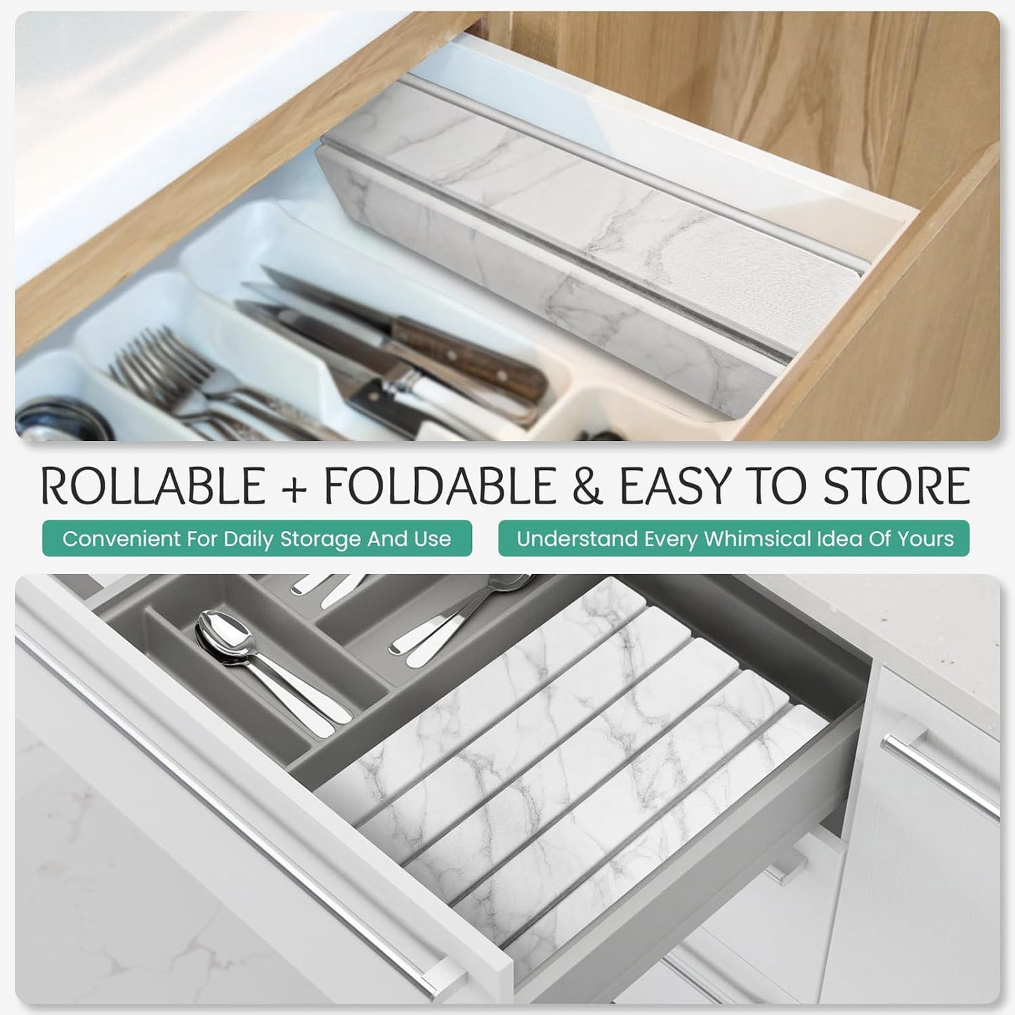 Stone Dish Drying Mat Collapsible Diatomaceous Earth Absorbent Mat Quick Dish Drying Pad Dish Rack Pad Match Any Counterto Multiple Usage for Kitchen,Bathroom (White Marble Pattern, 24"L x 16"W)