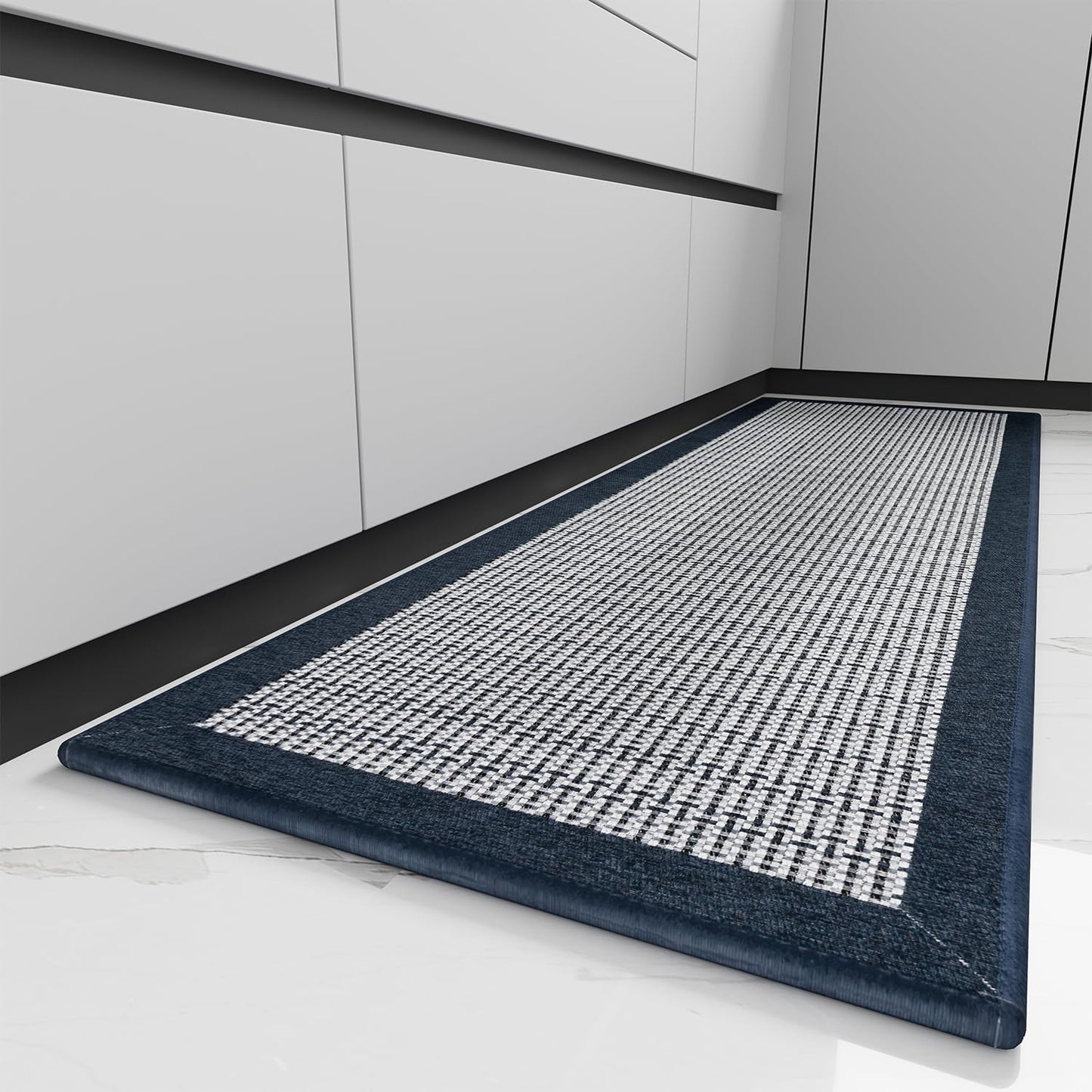 PADOOR Kitchen Mats for Floor, Kitchen Rugs Non Slip Washable, Rubber Backed Kitchen Runner Super Absorbent Long Kitchen Floor Mat Sink Rug, 20”x70” Blue