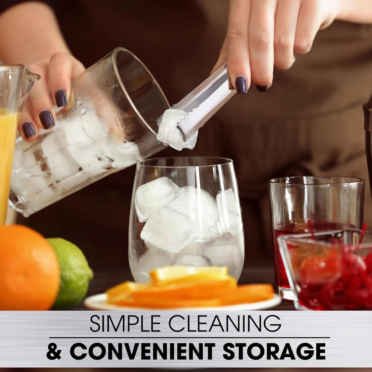 DUGATO Stainless Steel Cocktail Tongs (6 Pack, 6.3 inch) - Small Bar Ice Tongs with Sharp Grip Teeth for Ice Buckets, Sugar, Olives & Garnishes - Party Essentials