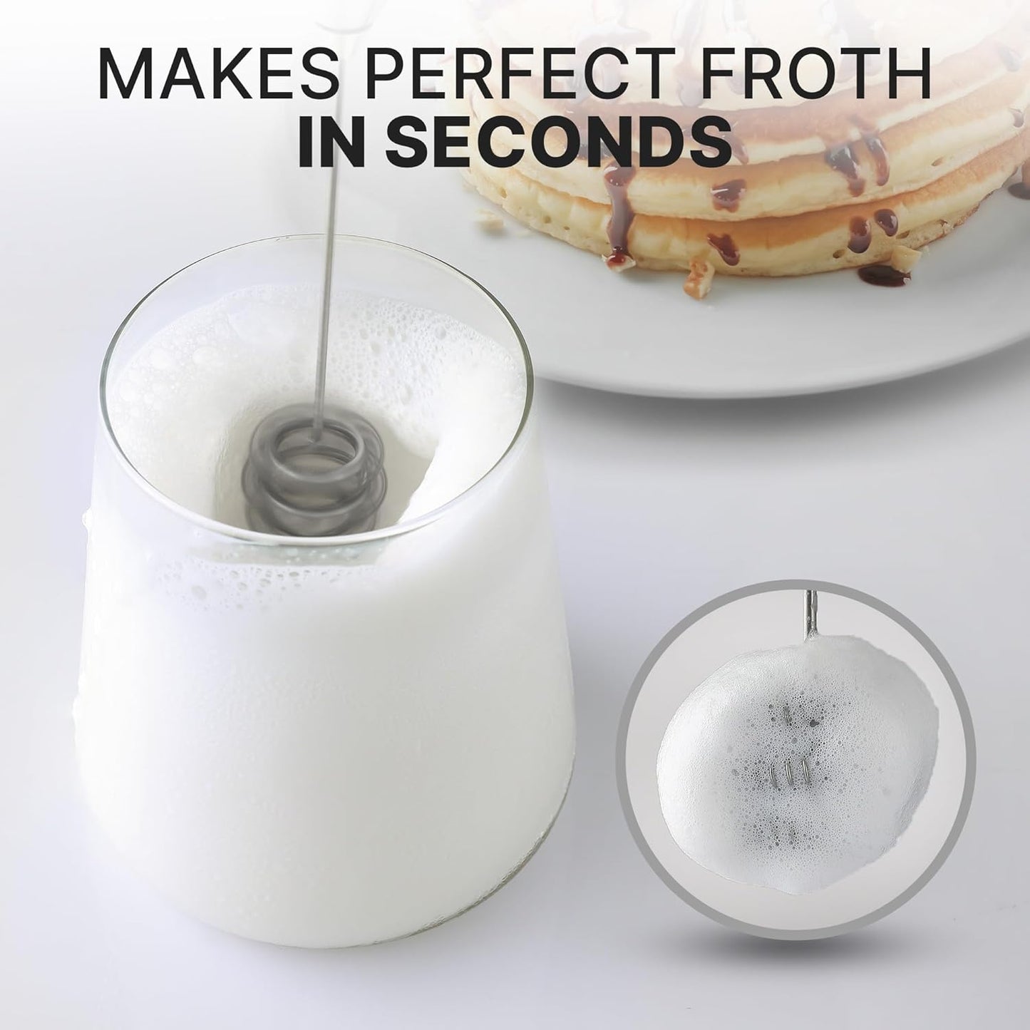 Zulay Kitchen Patented Tornado Triple Whisk Milk Frother with 2 Duracell Batteries – Handheld Foam Maker for Coffee, Lattes, Matcha & Hot Chocolate – Rich, Creamy Froth in Seconds