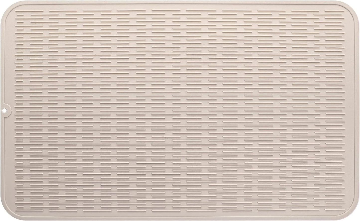 Silicone Dish Drying Mat for Multiple Usage,Easy clean,Eco-friendly,Heat-resistant Silicone Mat for Kitchen Counter or Sink,Refrigerator or Drawer Liner Tapioca 3XL 28 inches x 18 inches