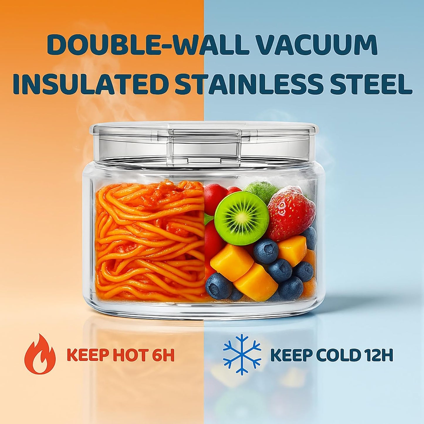 14.5oz Soup Thermo for Hot Food Kids Vacuum Insulated Food Jar Twist-Free Soup Thermo for Hot Food Kids Leakproof Stainless Steel Wide Mouth Lunch Container (Green)