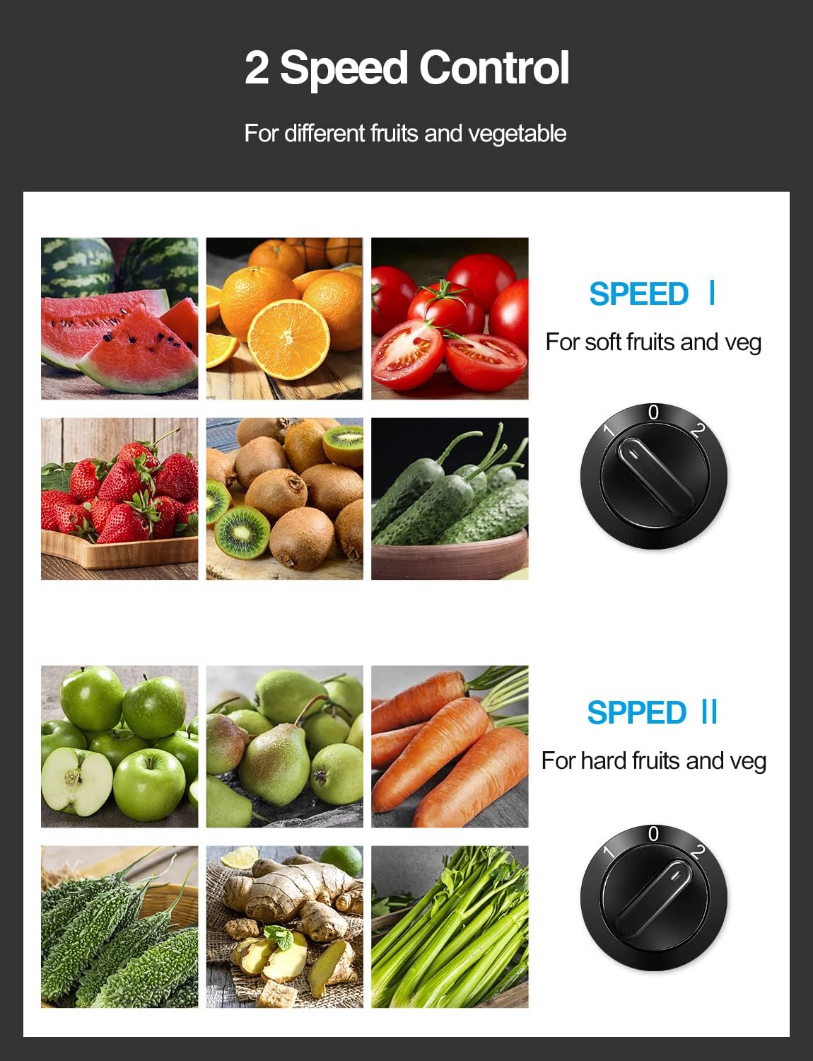 QCen Juicer Machine, 500W Centrifugal Juicer Extractor with Wide Mouth 3” Feed Chute for Fruit Vegetable, Easy to Clean, Stainless Steel, BPA-free (Metallic Red)