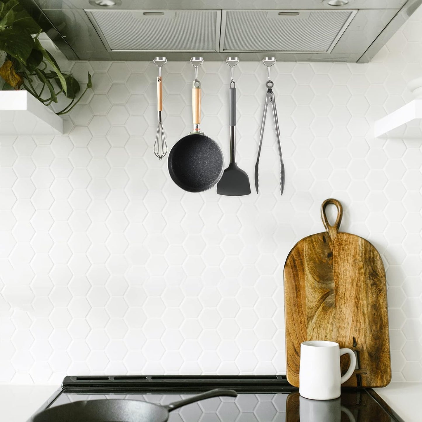 Magnetic Hooks, Heavy Duty 304 Stainless Steel Magnet Hooks for Cruise Refrigerator Grill,Strong Magnet with Hooks for Home Kitchen, Garage Toolbox,4pack （Silver,1.1in-1 22Lbs）