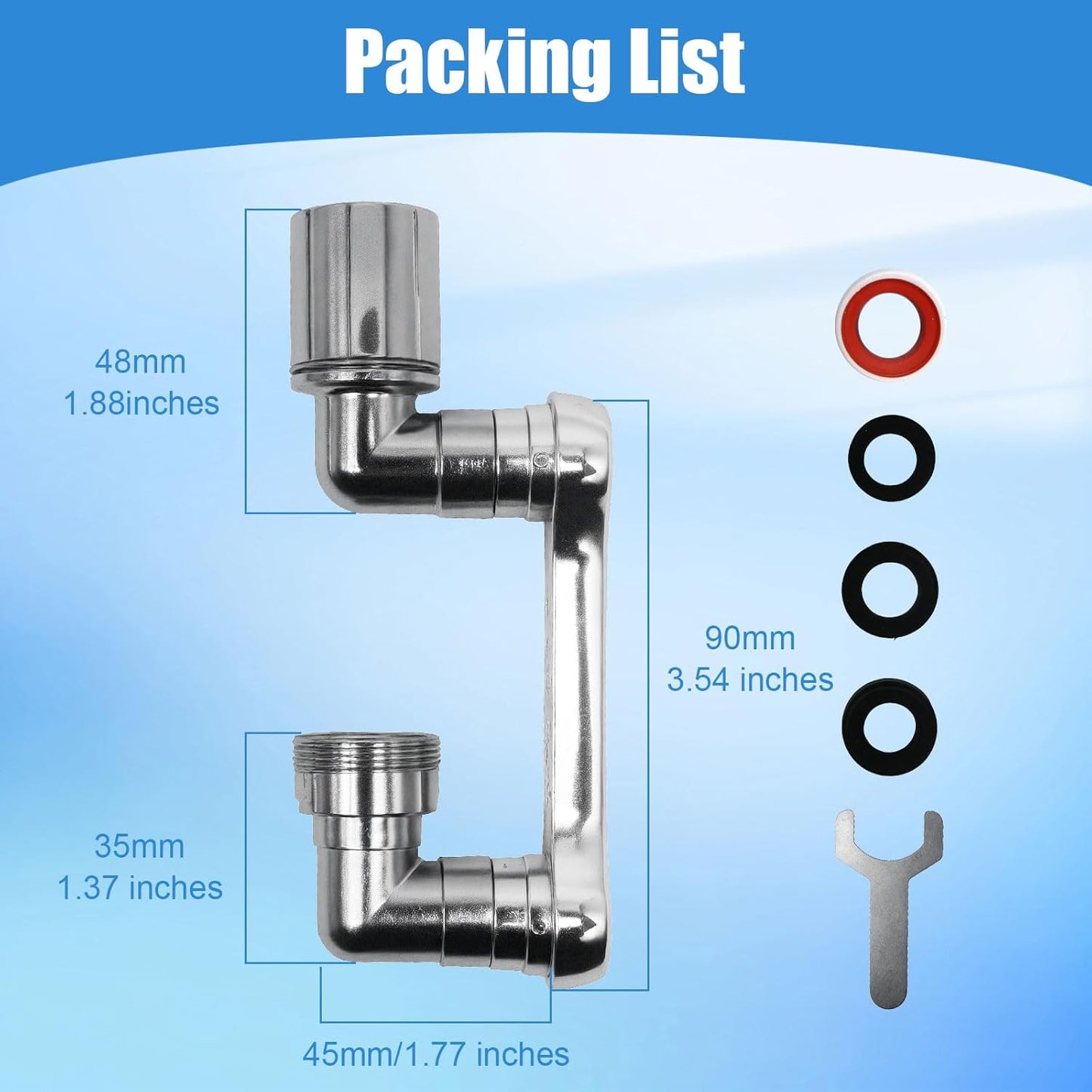 1080° Swivel Faucet Extender, 2 PCS Sink Aerator Attachment with Dual Spray Modes, Rotatable Robotic Arm for Kitchen and Bathroom, Splash Filter Extension for Hand, Face, and Hair Washing