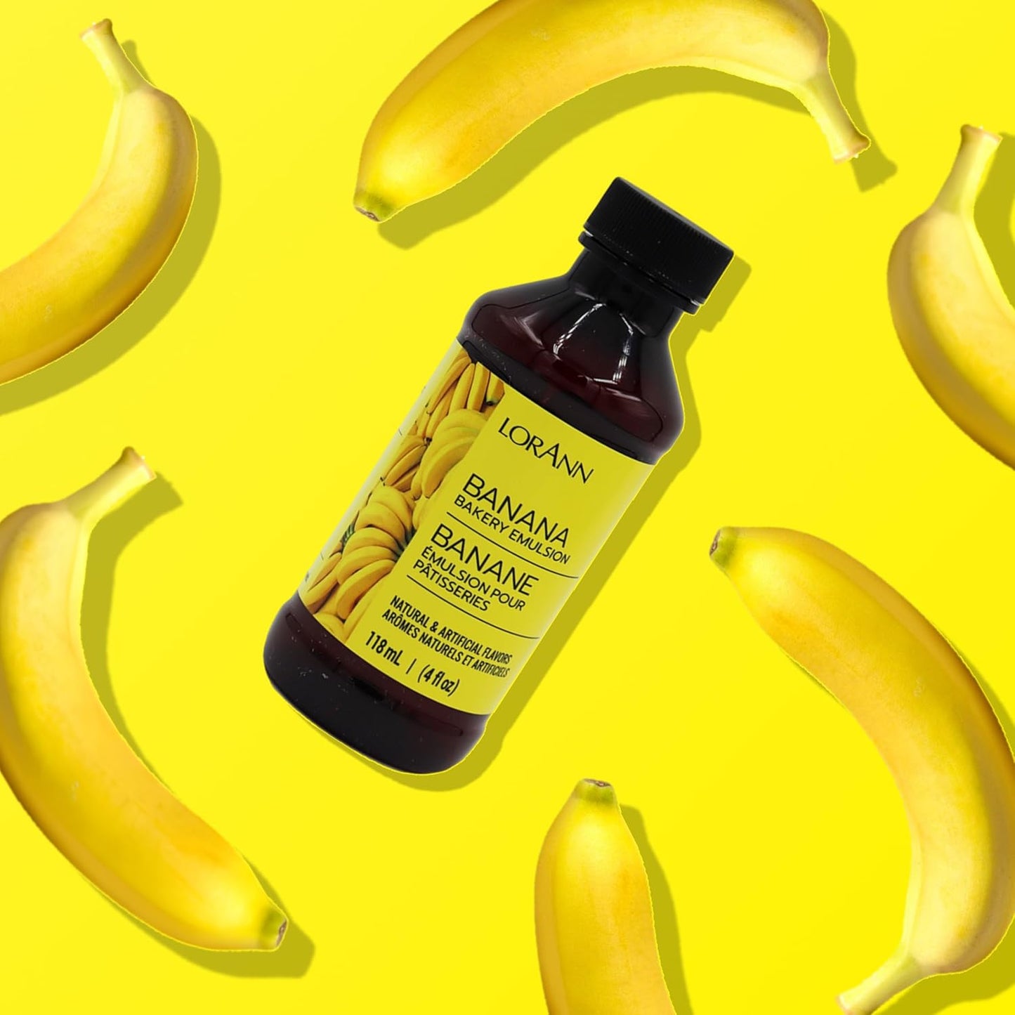 Lorann Oils Banana Bakery Emulsion: True Banana Emulsion, Ideal for Boosting Fruit Tones in Cakes, Cookies & Desserts, Gluten-Free, Keto-Friendly, Banana Extract Substitute Essential for Your Kitchen
