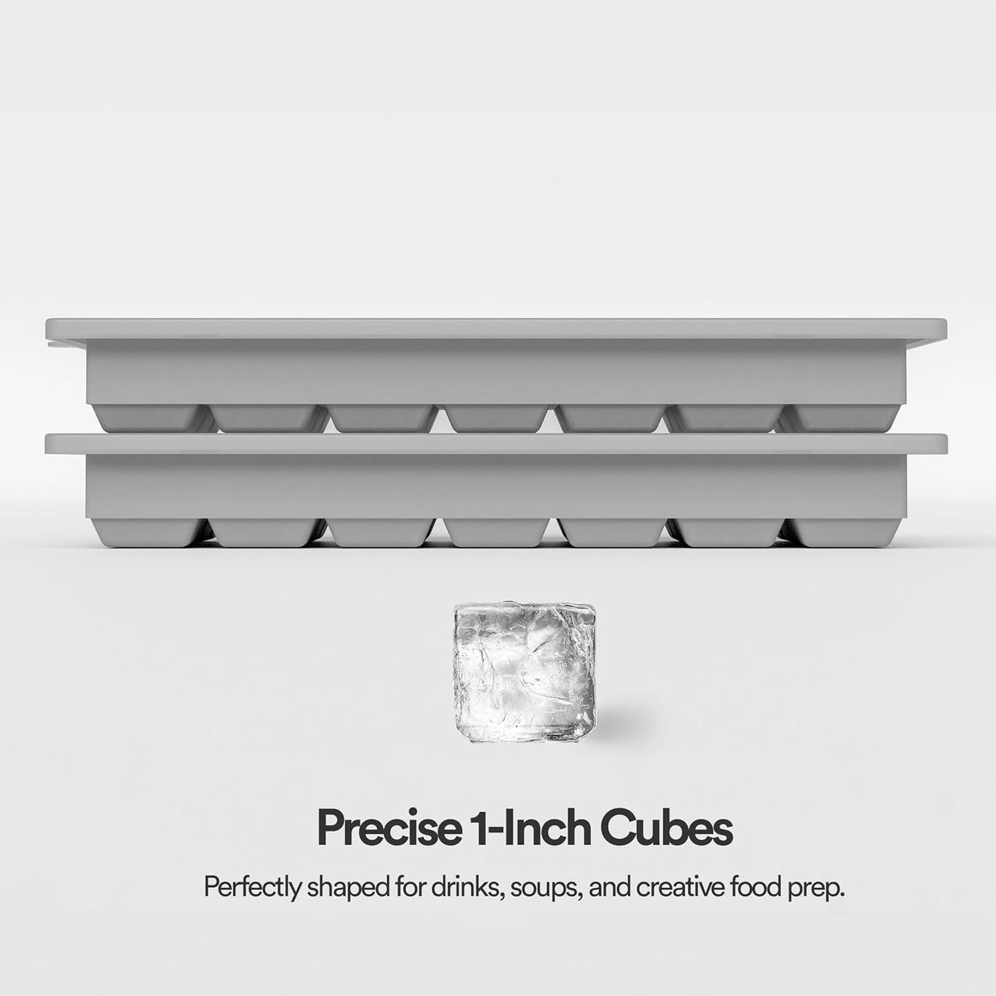 glacio Ice Cube Tray – Small Silicone Molds with Lids, BPA-Free and Flexible for Cocktails and Beverages – Set of 2