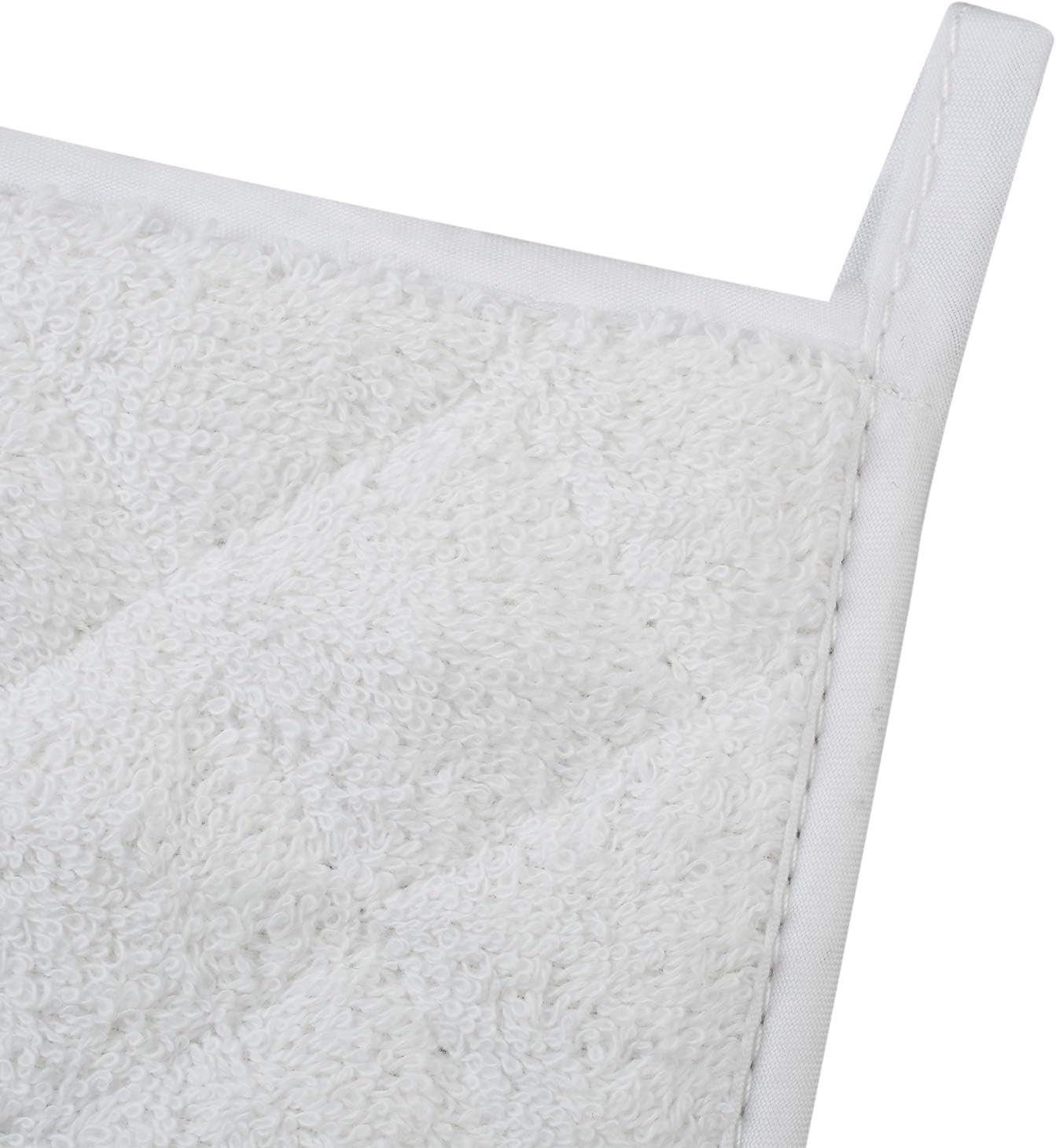 100% Cotton Kitchen Everyday Basic Terry Pot Holder Heat Resistant Coaster Potholder for Cooking and Baking Set of 5 White