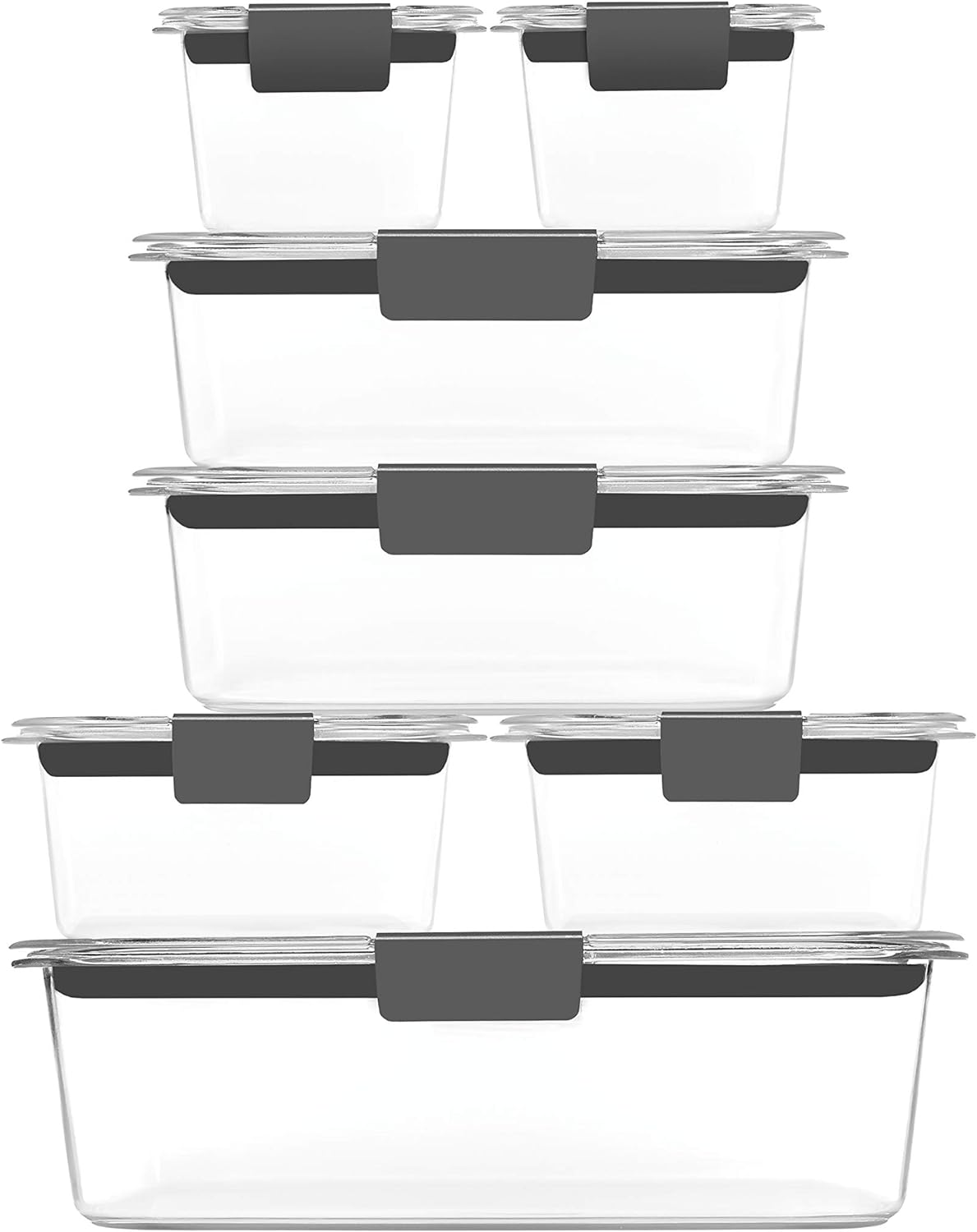 Rubbermaid Brilliance Food Storage Containers, 14 Piece Plastic Containers with Lids, BPA-Free, Leak Proof, Clear