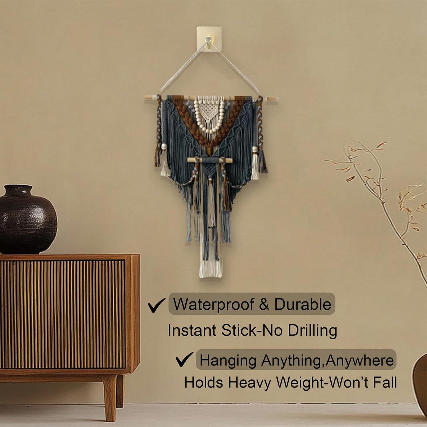 Aluminum Wall Hooks, No Drill Damage-Free Adhesive Hook, Product for Hanging Heavy Duty for Bathroom Kitchen Home (Slanting Square Gold Hook, 4)