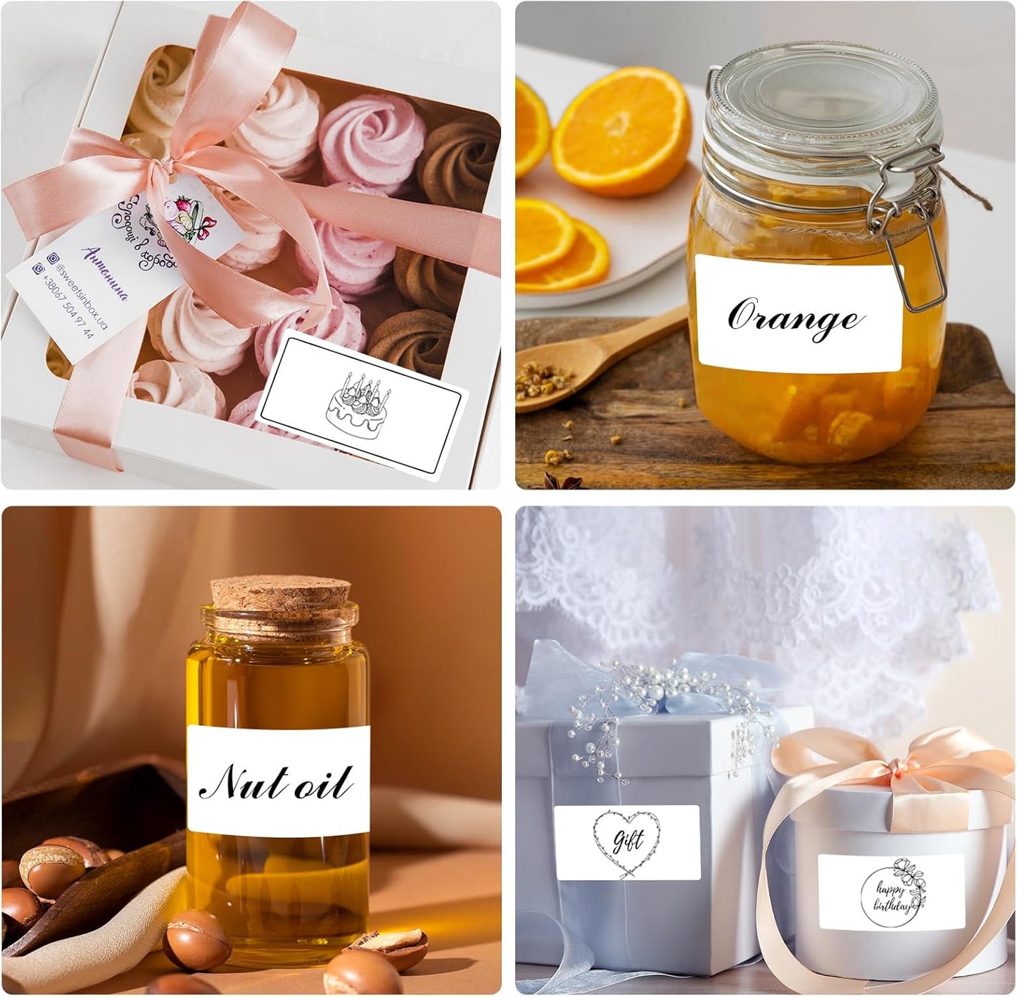 White Thermal Labels 2x4 Inch, Direct Thermal Stickers Label, Self-Adhesive Thermals Printer Sticker Labels, Water & Oil Resistant & Anti-Scratch, Perforation Line Design- 200Pcs