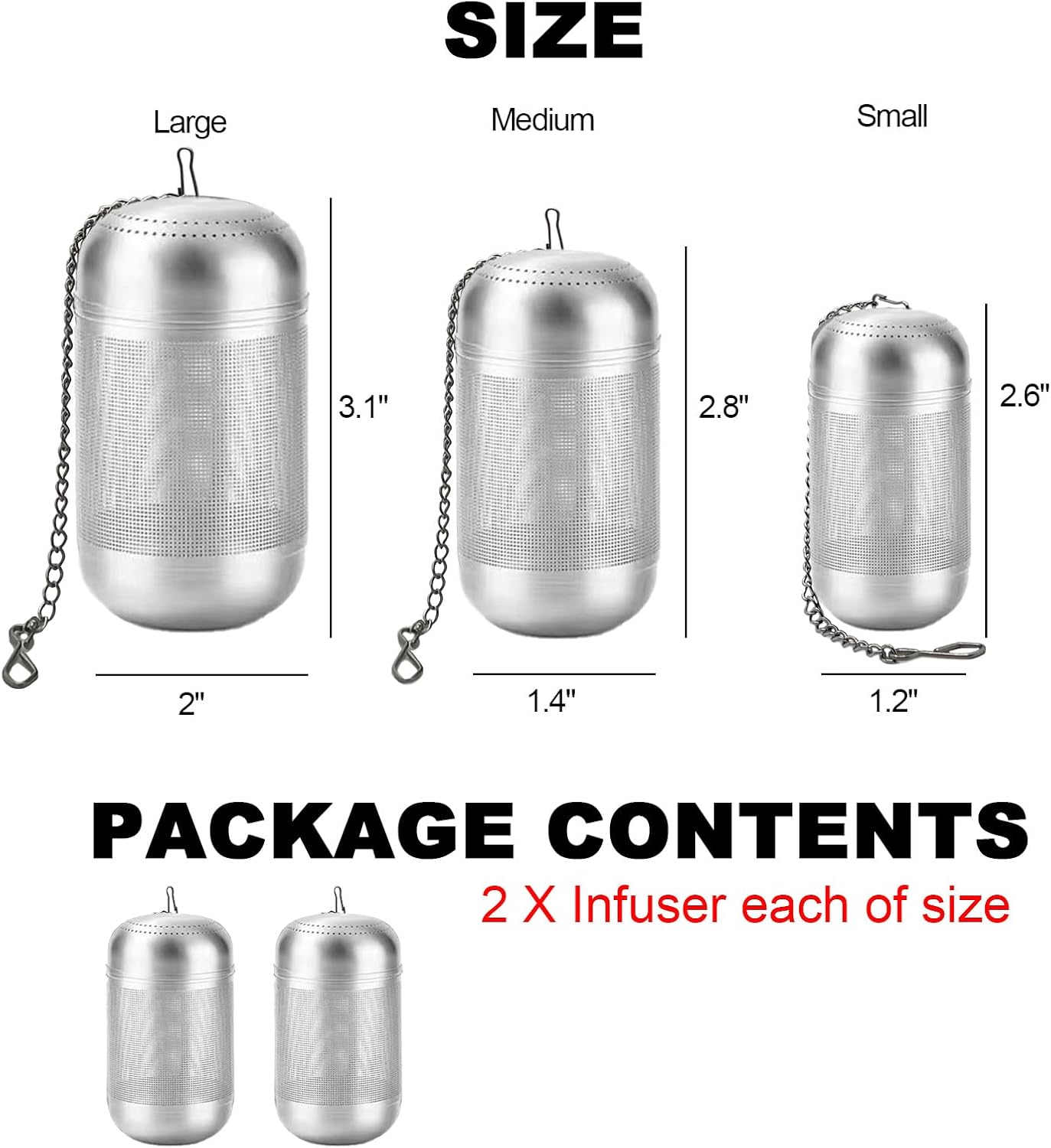 316 Stainless Small Size Steel Tea Strainers for Loose Tea,Extra Fine Mesh Tea Infuser, Loose Leaf Tea Steeper for Black Tea