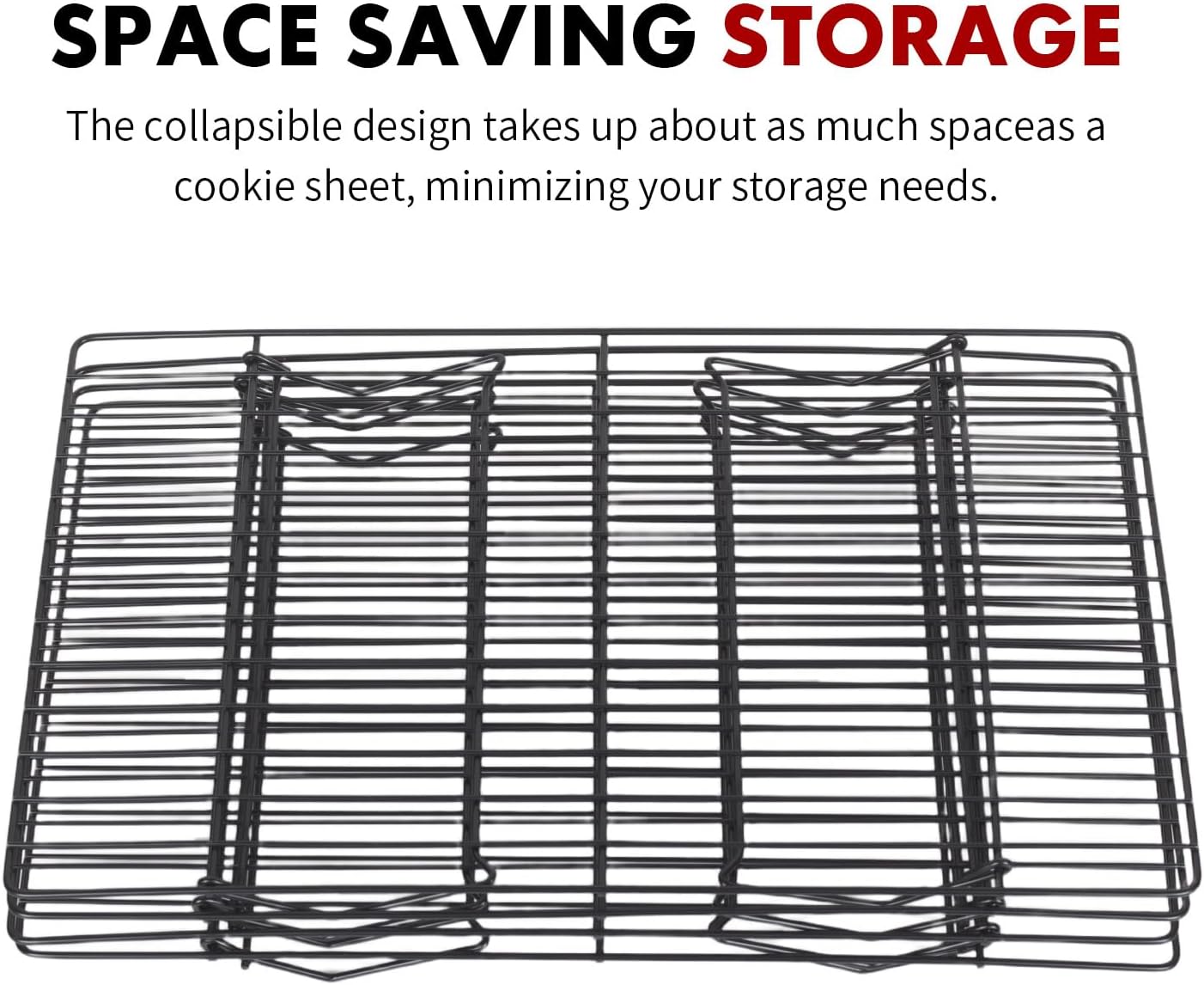 ShellKingdom Cooling Racks, Stainless Steel Non-Stick Baking Racks And Oven Safe Wire Cool Racks for Cookies, Cakes and Baking, 4-Tier, Foldable
