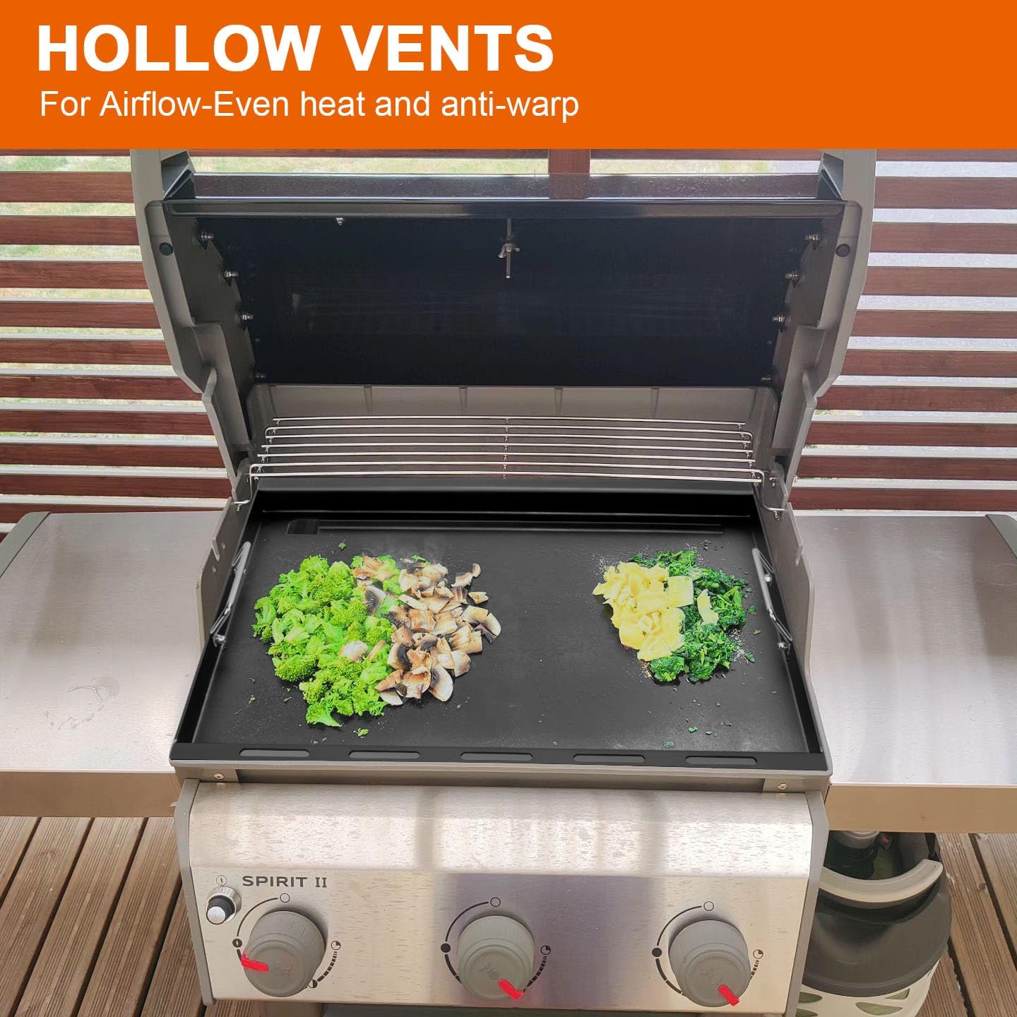 6787 Full-Size Griddle Inserts for Weber Spirit 300 & II 300 Series Grills, Flat Top Griddle for Weber Spirit I & II E-310 E-320 S-310 S-320 Series