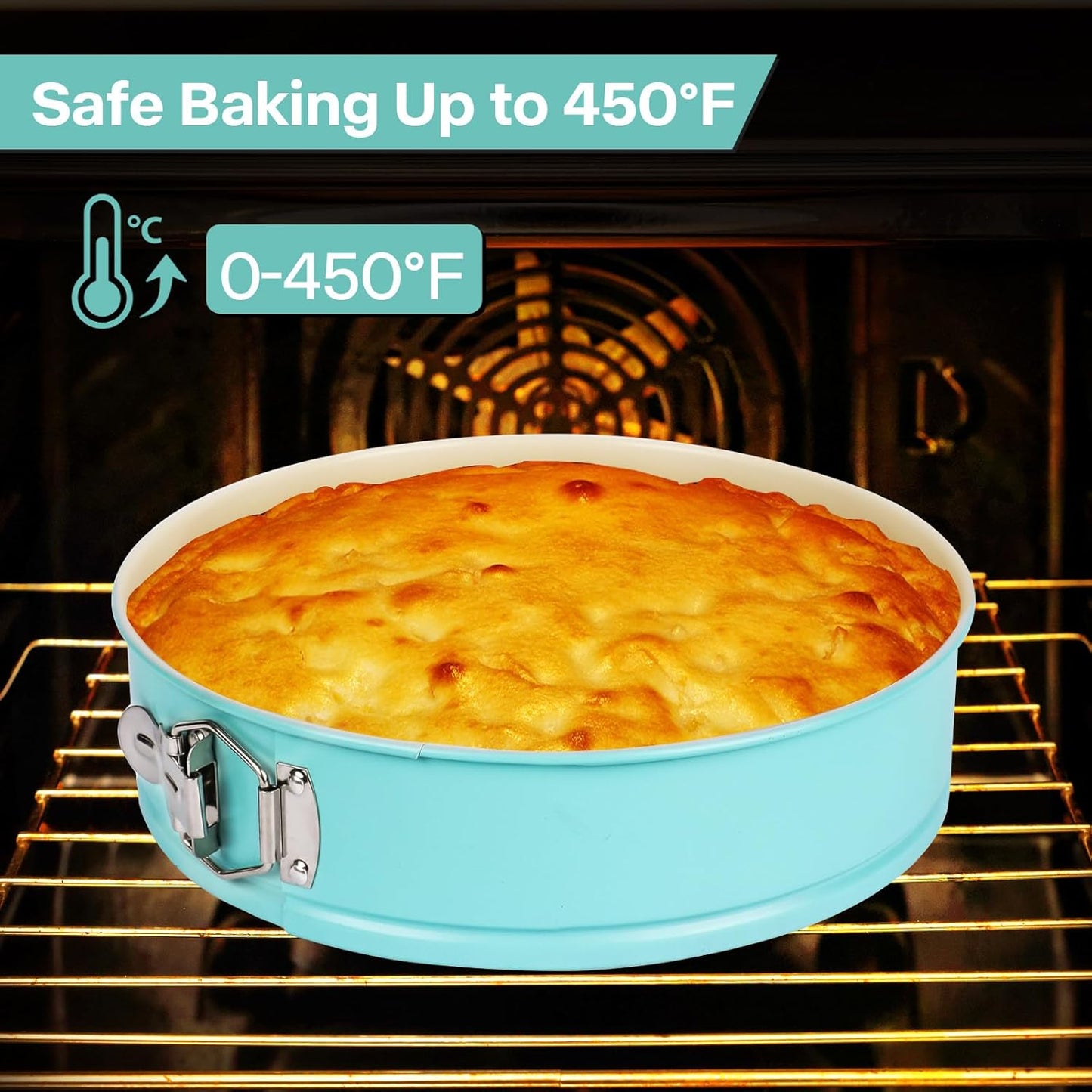 10-Inch Glass Bottom Springform Pan with Silicone Seal, Springform Pan 10 inch Nonstick,10In Cheesecake Pans Springform, Leak-Proof, Nontoxic & Oven-Safe