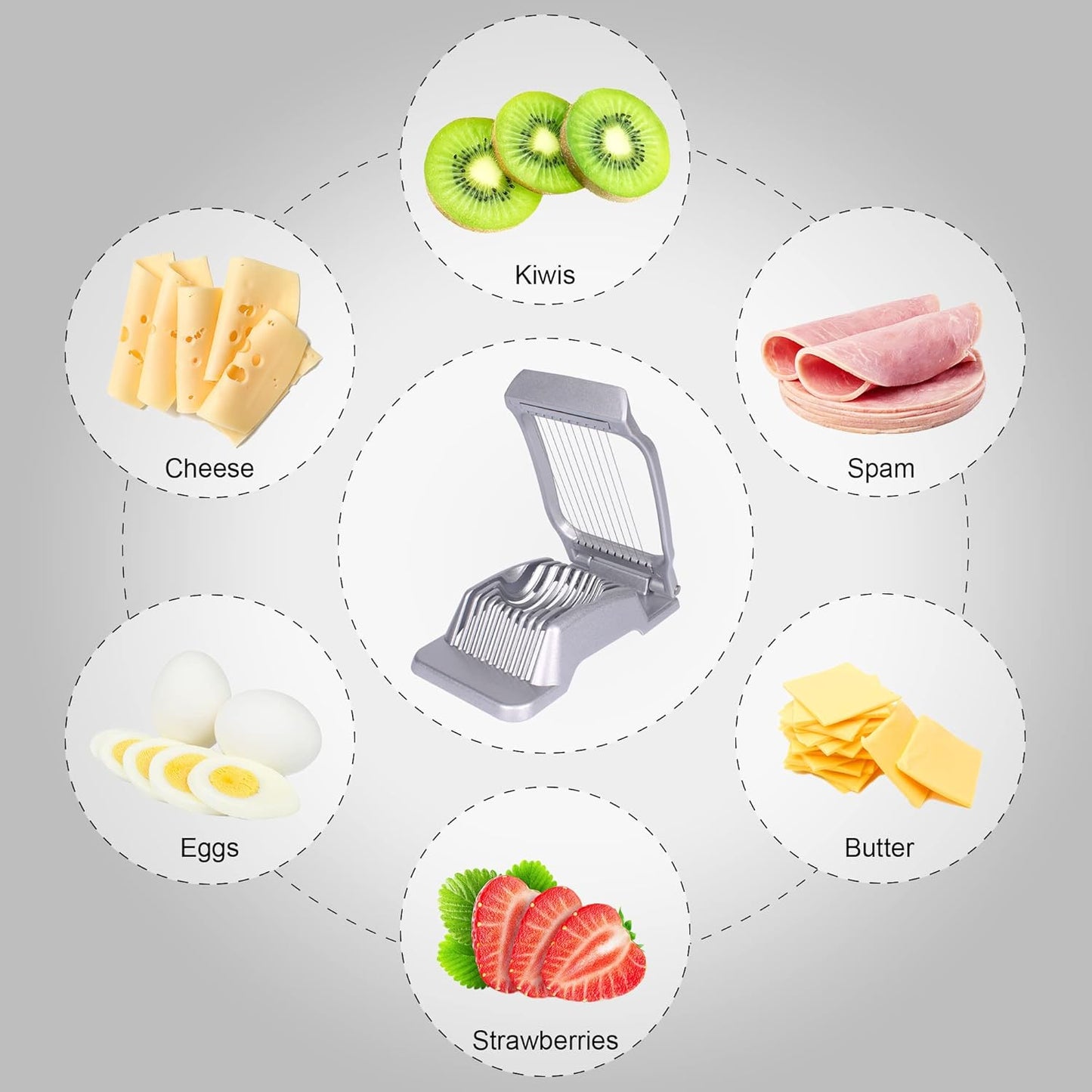 Egg Slicer for Hard Boiled Eggs,Egg Cutter Strawberry Slicer Tomato Slicers for Home Use (Red)