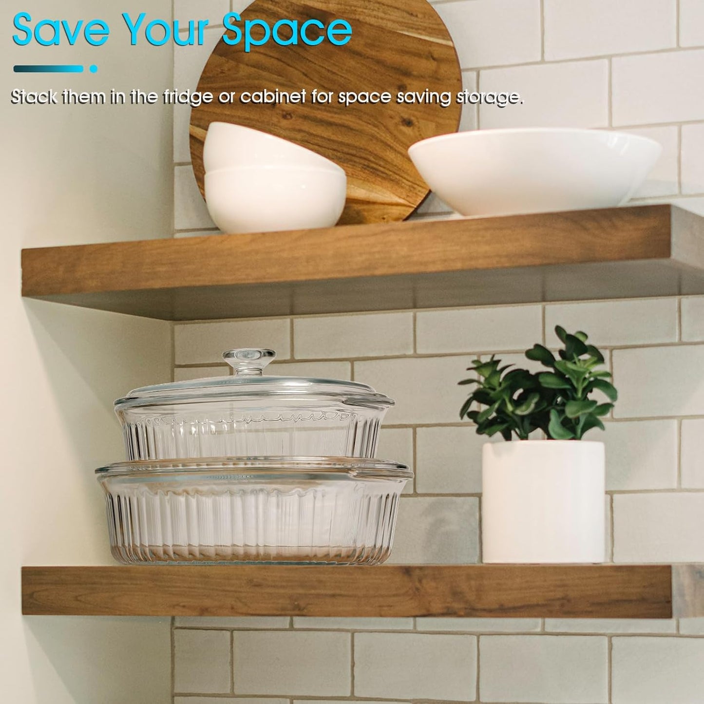 NUTRIUPS 3QT Oval Glass Casserole Dish with Glass Lid, Borosilicate Glass, Large Oval Casserole Dish for Oven, Baking Dish with Lid