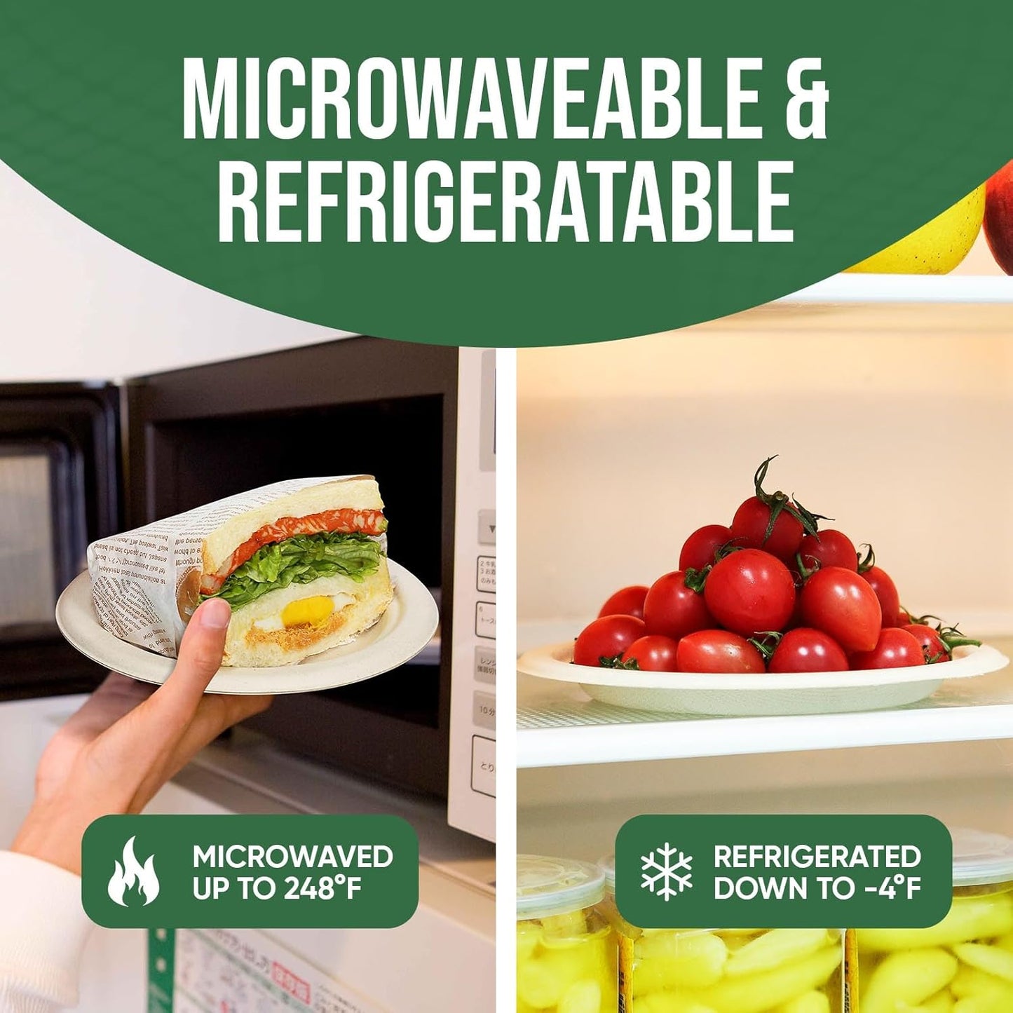 7 Inch Paper Plates 100 Pack - 100% Compostable Disposable Plates, Heavy Duty Dessert Plates, Biodegradable Sugarcane Plates for Party (Microwavable, Oil/Water Proof, Eco-Friendly, Brown)