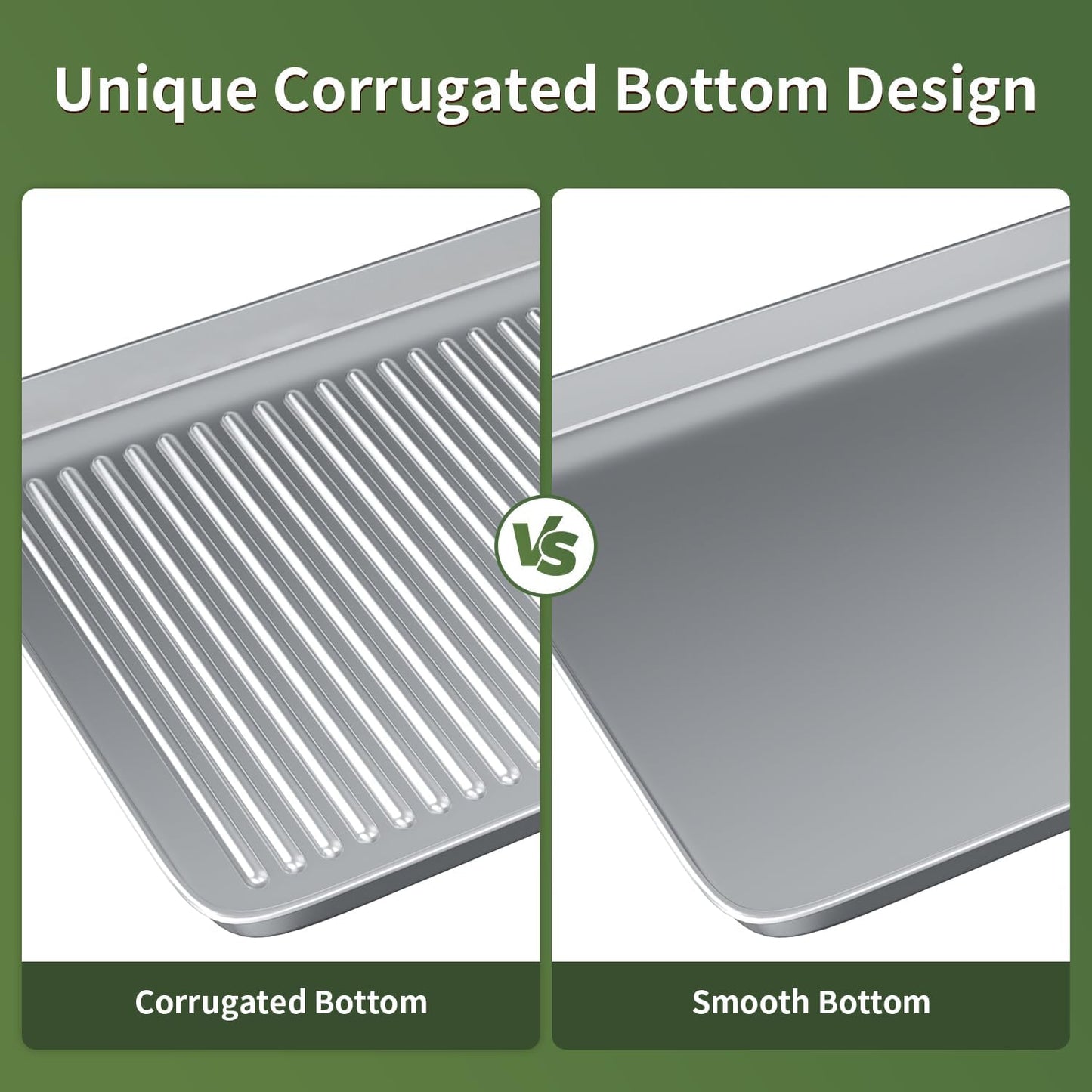 Baking Sheet with Wire Rack Set: 3 Baking Pans + 3 Cooling Racks for Cooking and Baking - Stainless Steel Nonstick Bacon Pans for Oven, Warp Resistant & Heavy Duty & Rust Free