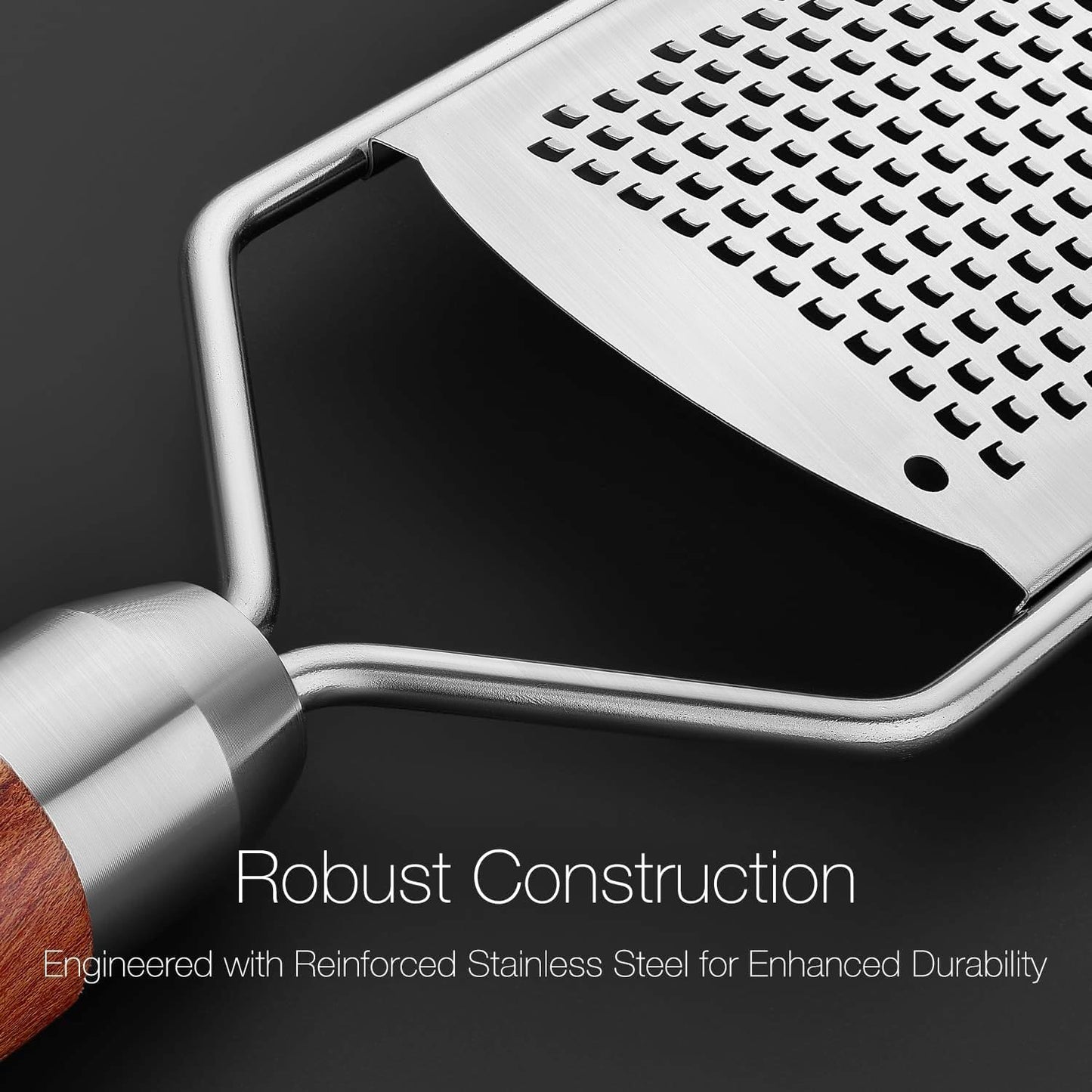 KULUNER Professional-Grade Lemon Zester with Fine Blades, Lightweight Cheese/Vegetable Grater, Solid Wood Handle Design - Rust-Resistant, Durable, Essential Kitchen Tool （A2）