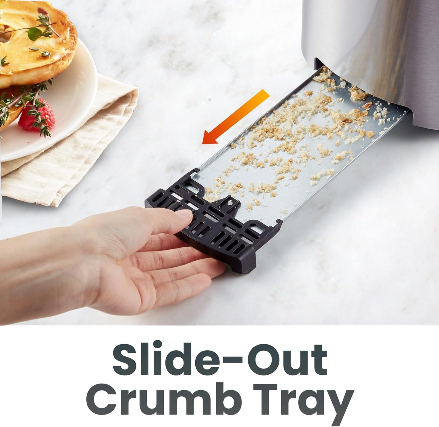 Elite Gourmet ECT4123X Long Slot 4 Slice Toaster, Extra Wide 1.5" and 5.1" Deep Slots, Bagel, Defrost & Cancel Functions, 6 Toast Shade Settings, Fits Bagels, Waffles, Artisan Breads, Stainless Steel