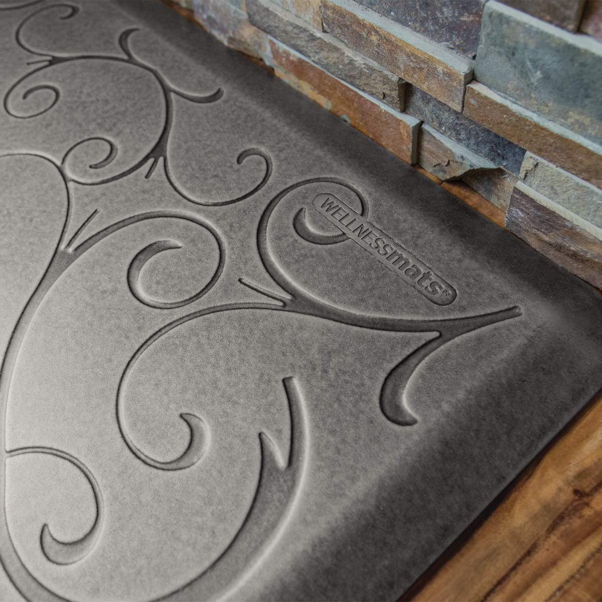 WellnessMats Bella Collection Anti-Fatigue Floor Mat, Polyurethane – Ergonomic Support Pad for Home, Kitchen, Garage, Office Standing Desk – Water Resistant - Made in USA