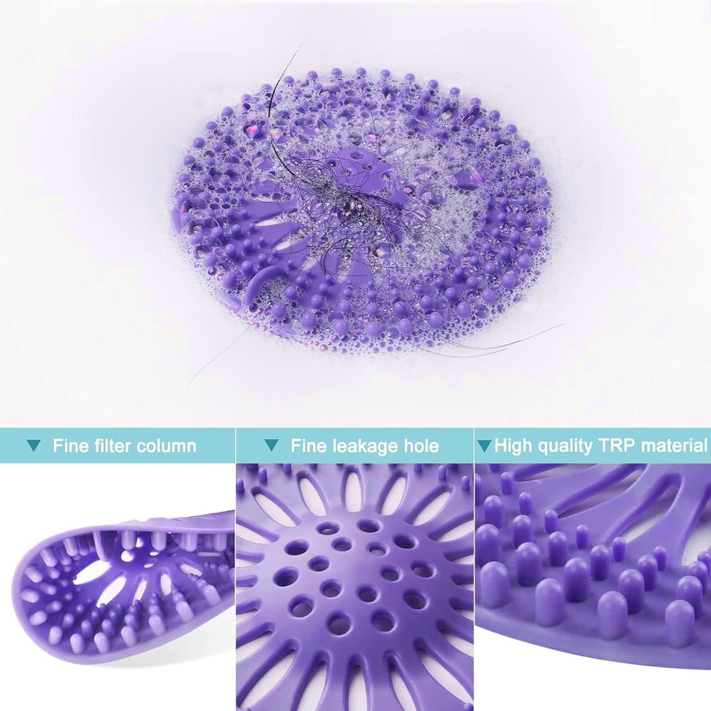 Gotega Bathroom Sink Drain Strainers, Hair Catcher Shower Drain Covers Protector, Flexible TPR Material, Multiple Colors for Bathroom Tub Shower and Sink Garbage Disposal Parts, Bright-Colored, 5 Pack