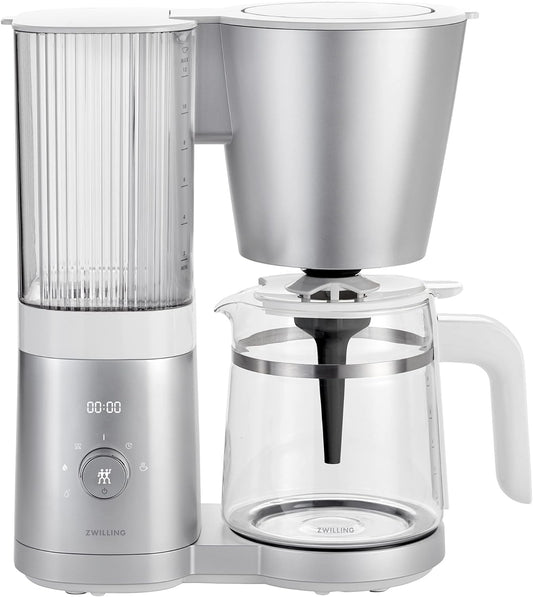 ZWILLING Enfinigy Glass Drip Coffee Maker 12 Cup, Awarded the SCA Golden Cup Standard, Silver