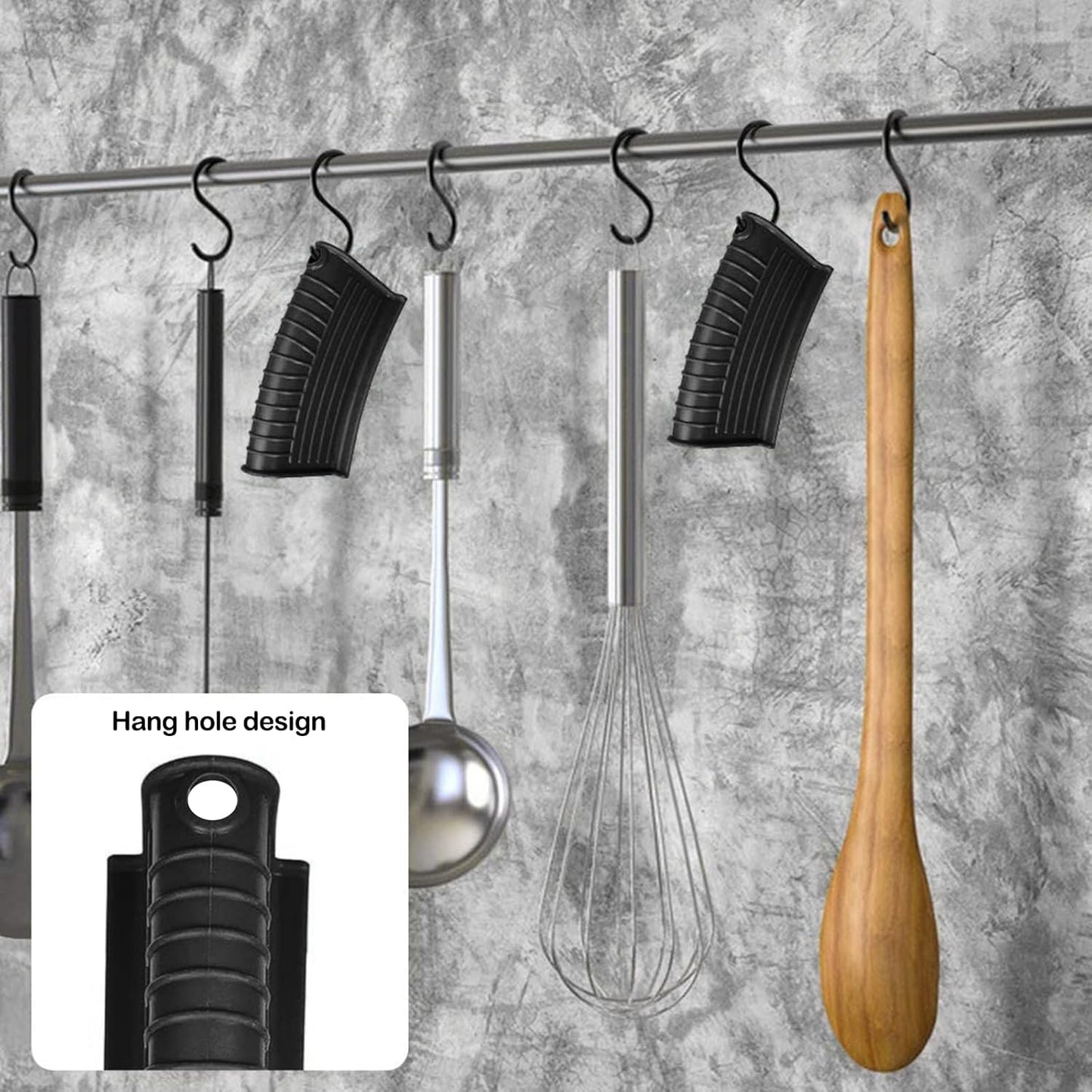 3 Pack Silicone Hot Handle Holders Cover, Assist Pan Handle Sleeve Pot,Non-Slip Pot Holder Sleeve,Frying Pan Casserole Oven Tray Baking Sheets Casserole Cookware(Black)