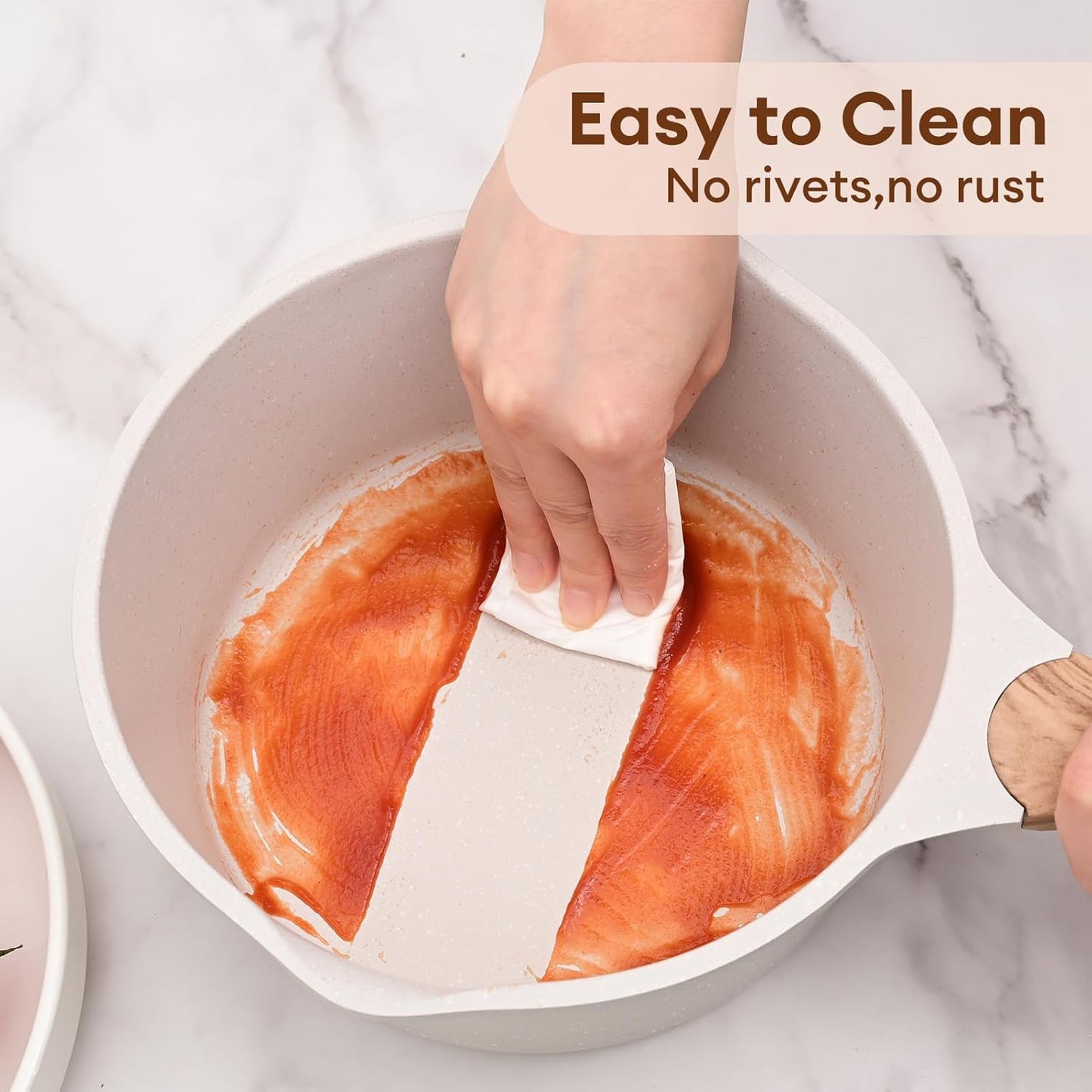 JEETEE 2.5 Quart Saucepan with Steamer Basket, Small Sauce Pot with Lid，Nonstick Coating with Pour Spout, Induction Compatible Cookware Sauce Pan for Cooking, PFOA/PFOS Free