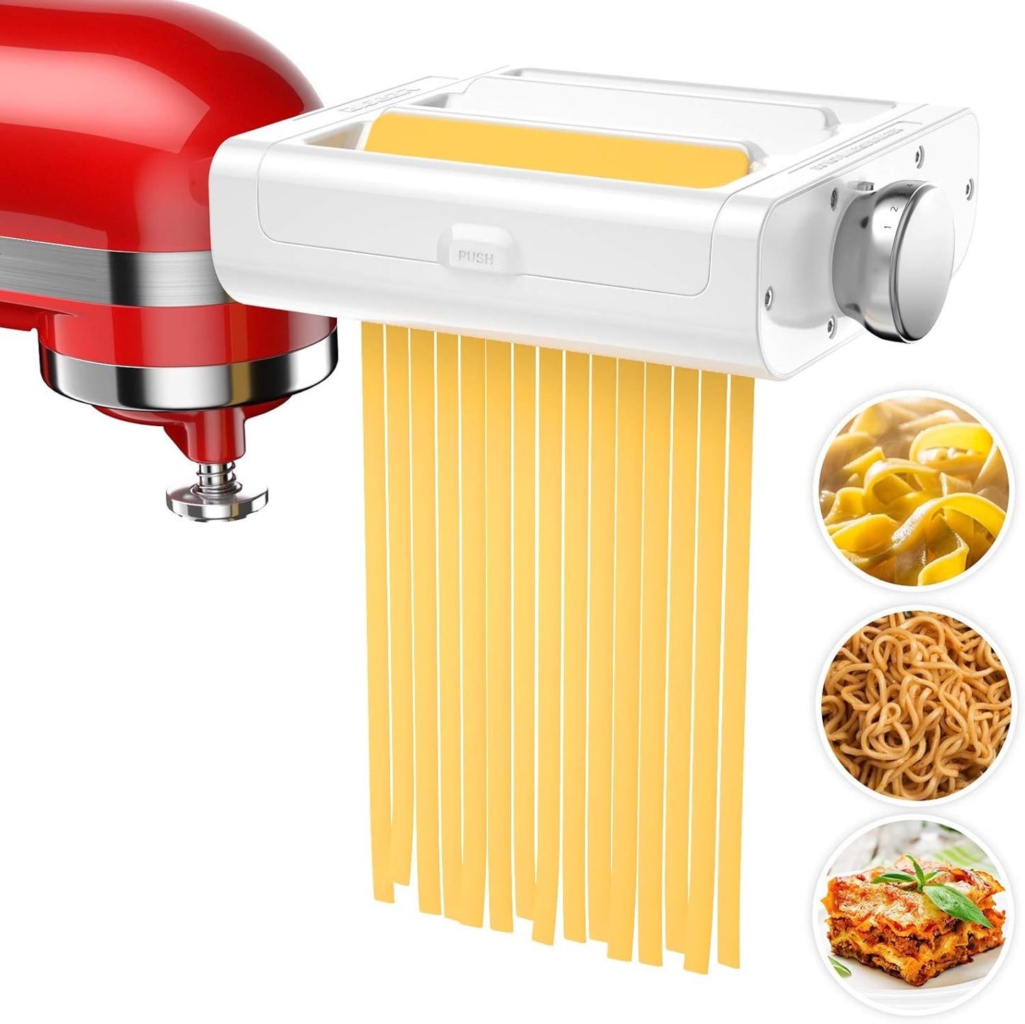 RETHONE Pasta Maker Attachment for KitchenAid Stand Mixers -3 in 1 Set Pasta Attachments includes Pasta Roller, Spaghetti Fettuccine Cutter, Pasta Machine Attachment Accessories for KitchenAid