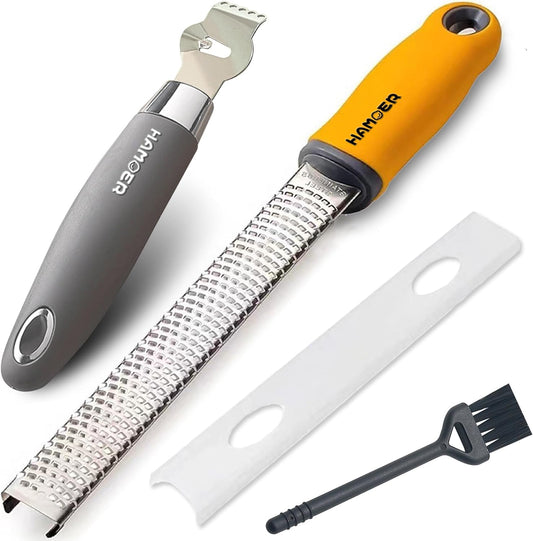 Grater Citrus Orange Lime Lemon Slicer with Channel Knife Stainless steel with non-slip rubber handle 2-pcs multi-tool set