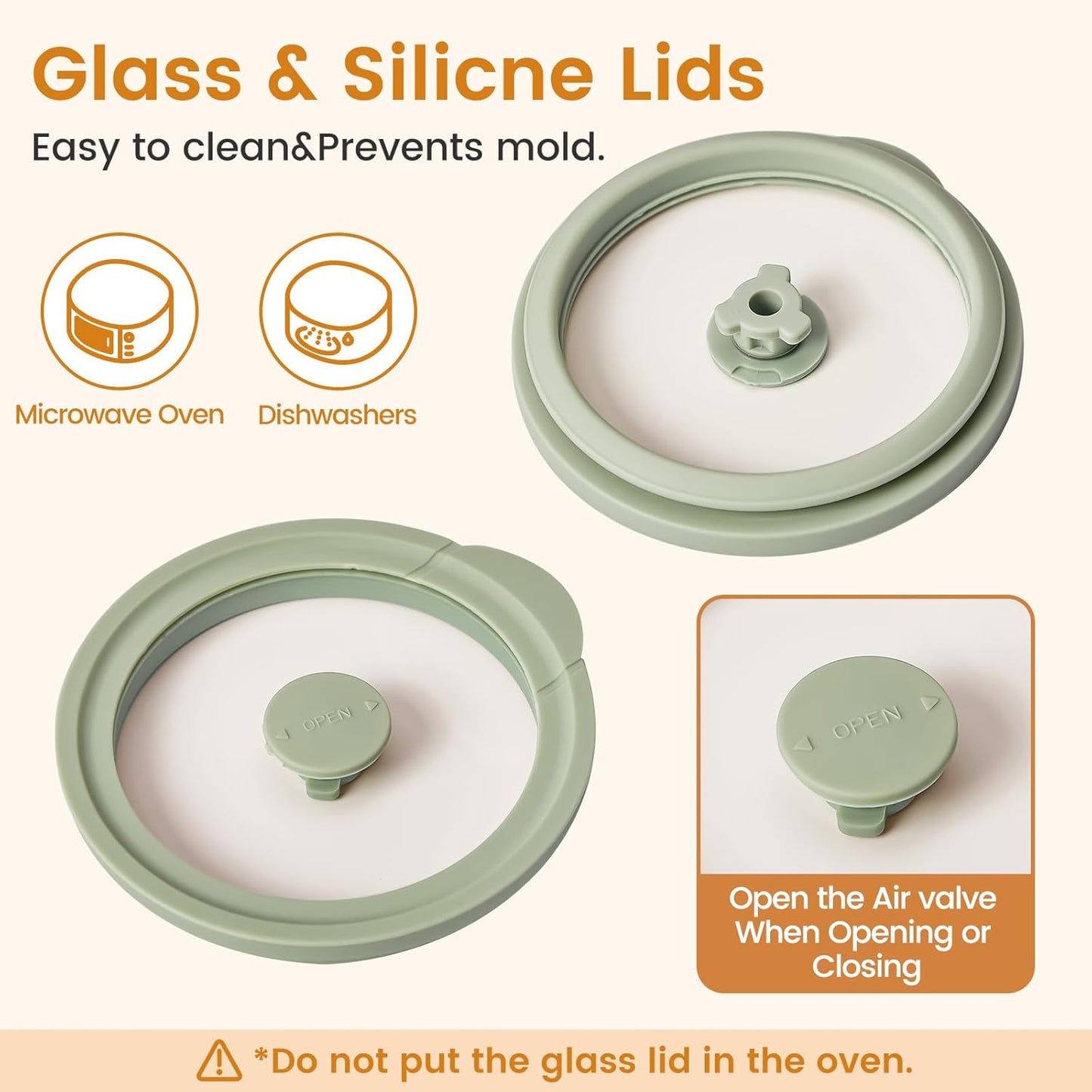 Glass Food Storage Jars with Lids[Set of 5], Perfect for Pasta, Cookies, Nuts, Coffee, Cereal, Flour, and More, Organize Your Kitchen with these BPA-Free Glass Jars with Silicone Lids