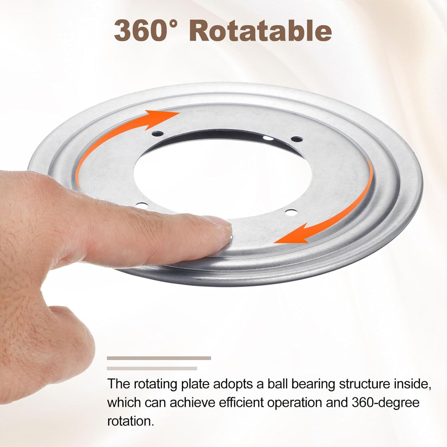 uxcell 3Pcs 5.5 Inch Rotating Bearing Plate, Swivel Plate Stand Lazy Susan Hardware Round Turntable Base Tray for Table Serving Tray Revolving Shelve, Silver