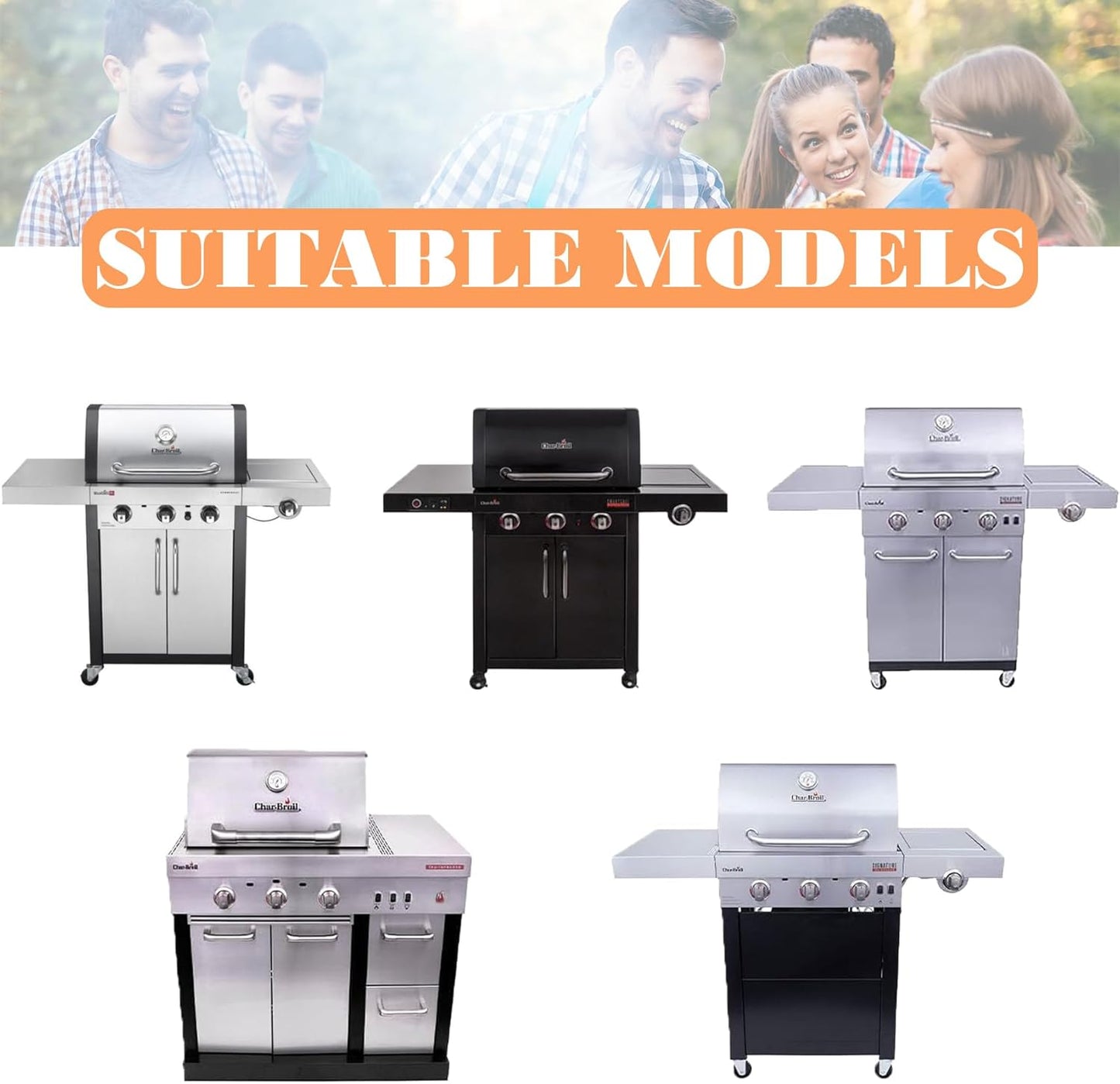 Full Size Griddle Inserts for Charbroil TRU Infrared 466243219 463242516 463342420 466242515 463355220 Gas Grills, G533-0009-W1 Griddle Replacement Parts for Charbroil Infrared 466242616 466242615