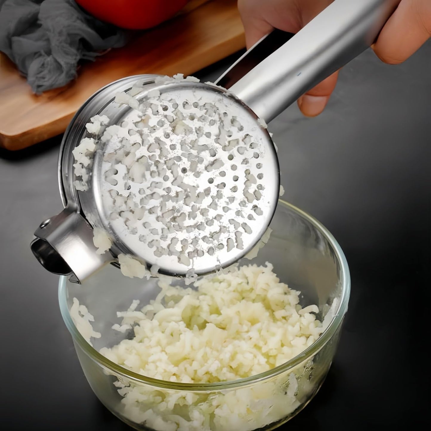 Stainless Steel Potato Ricer Masher,Multi Functional Potato Ricer Press for Pressing Potatoes, Fruits, Vegetables,Manual Masher Kitchen Tool,with 3 Removable and Interchangeable Discs (Bottom Hole)