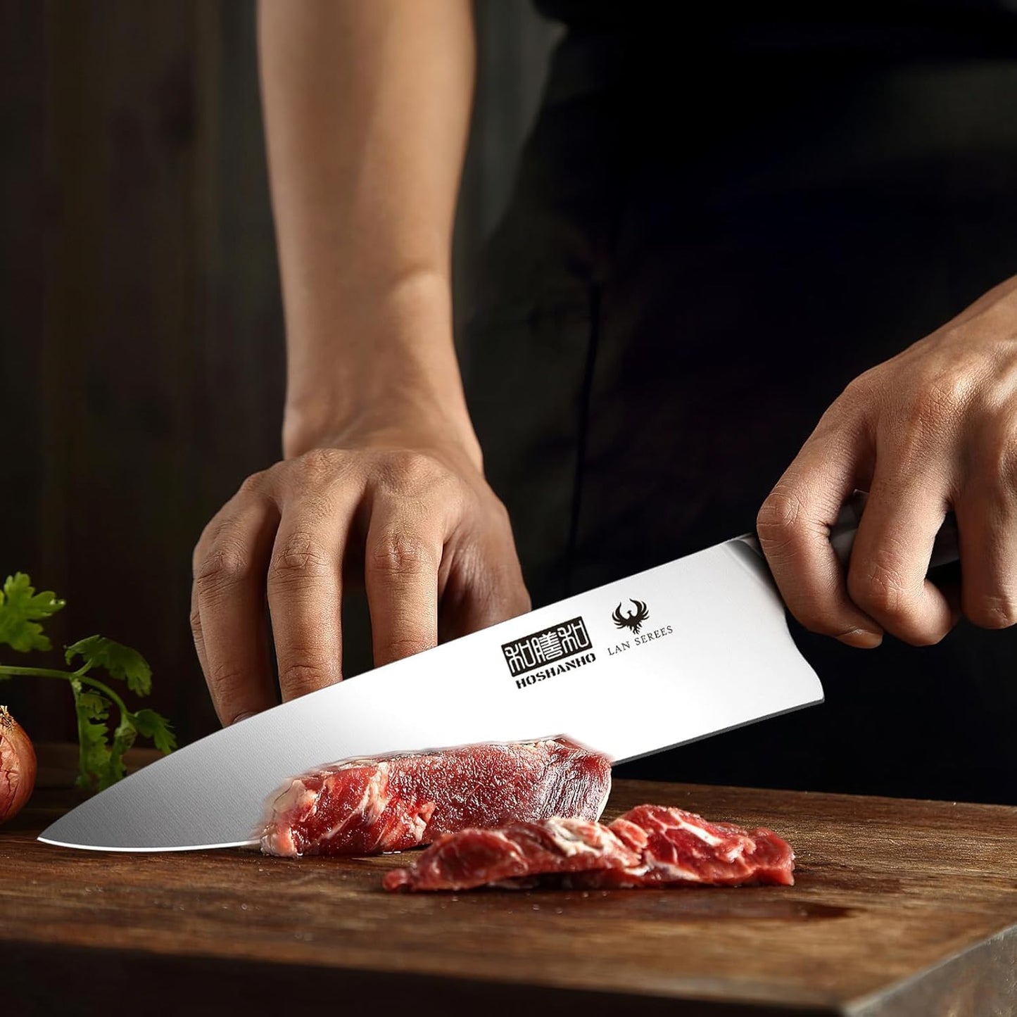 HOSHANHO 7-Piece Knife Set with Block - High-Carbon Stainless Steel Kitchen Knife, Ultra Sharp Professional Chef Knives with Sharpener